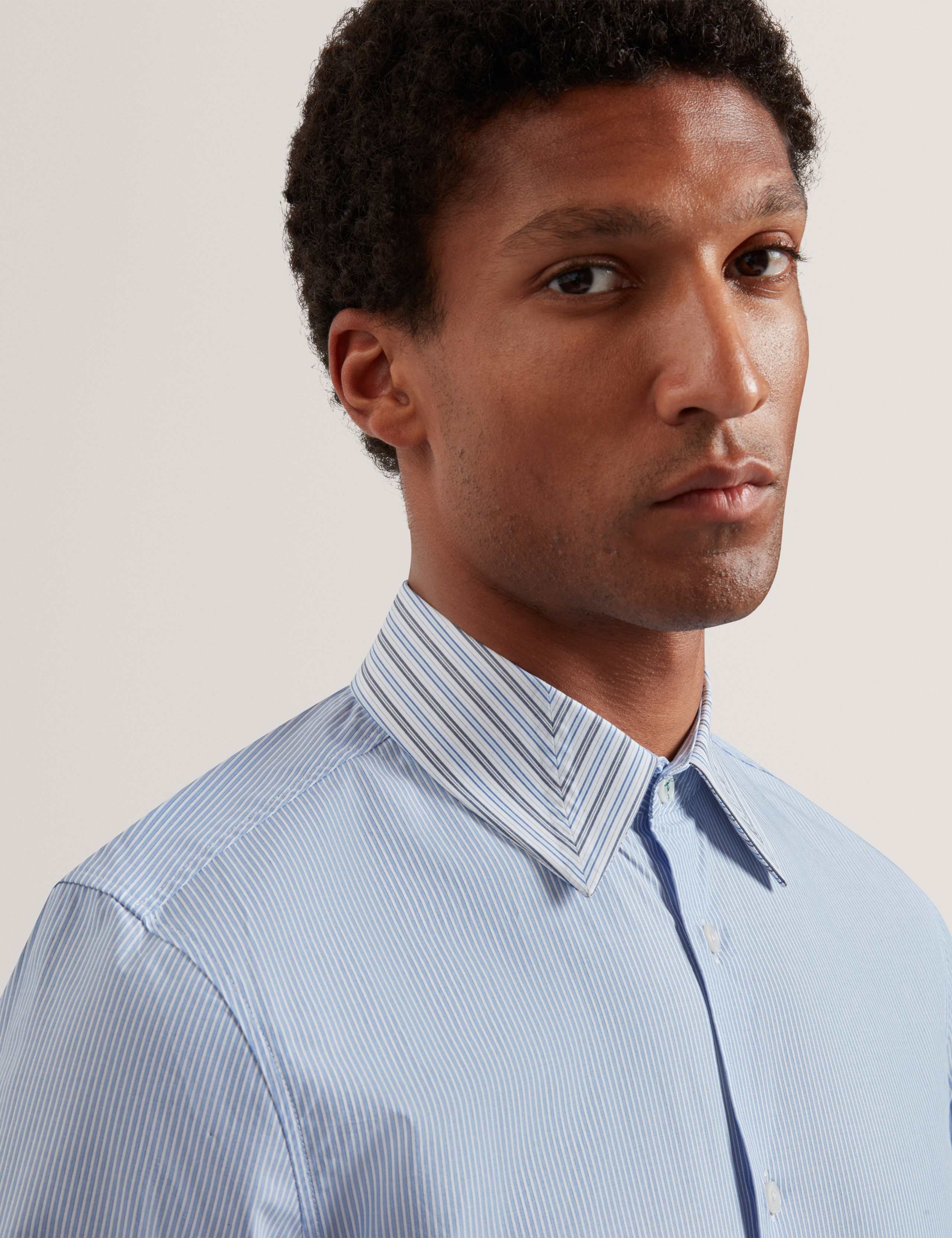 Regular Fit Pure Cotton Mixed Stripe Shirt 7 of 7