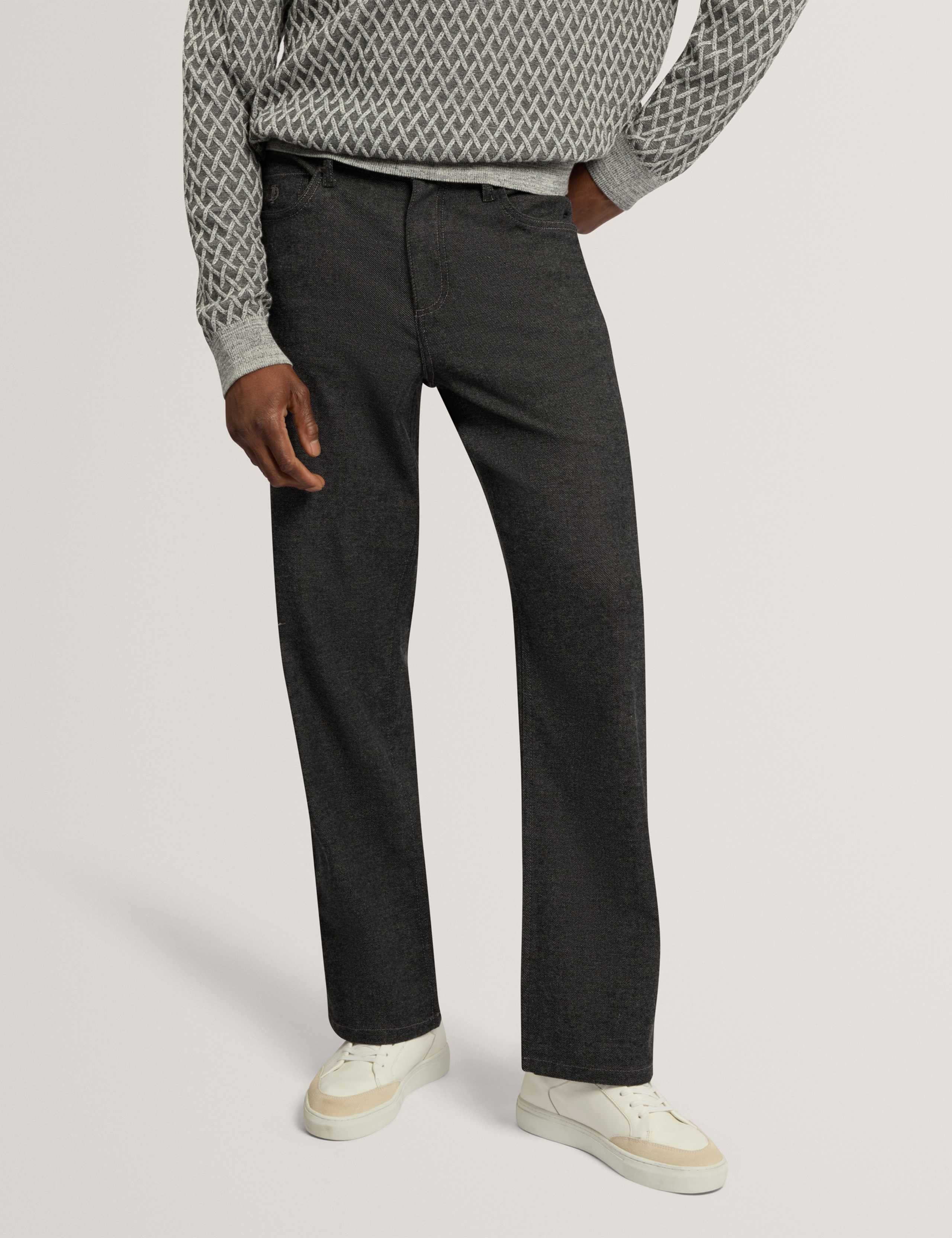 Straight Leg Wool Blend Trousers 2 of 6