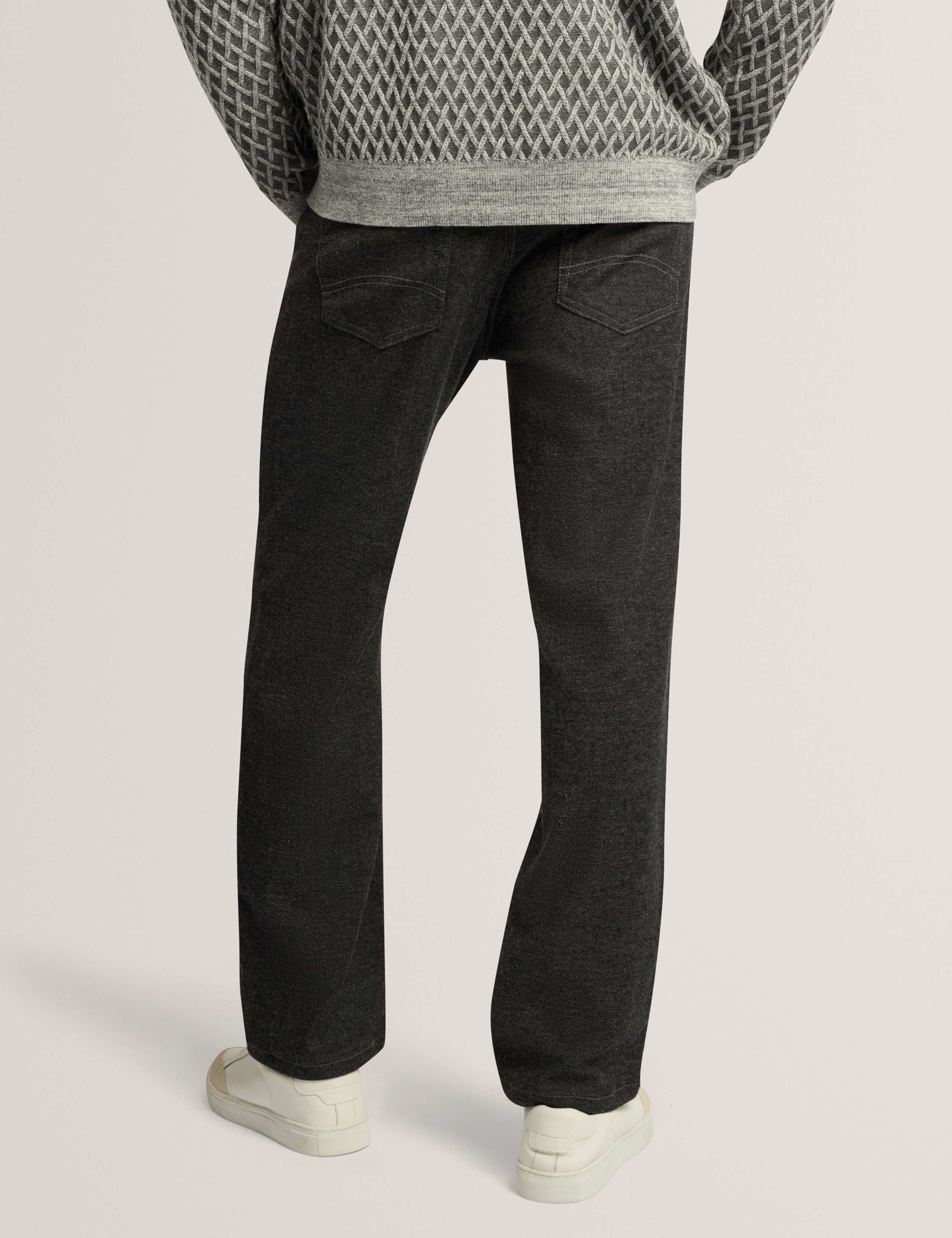 Straight Leg Wool Blend Trousers 3 of 6
