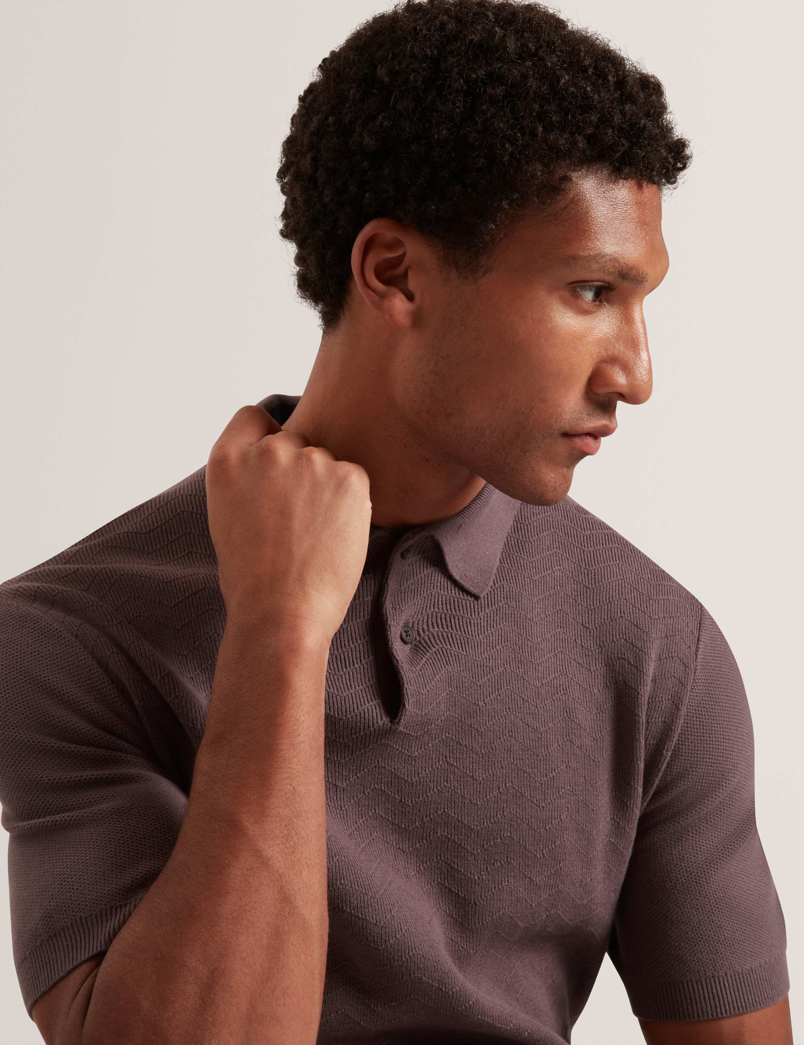 Pure Cotton Mixed Stitch Polo Shirt 6 of 7
