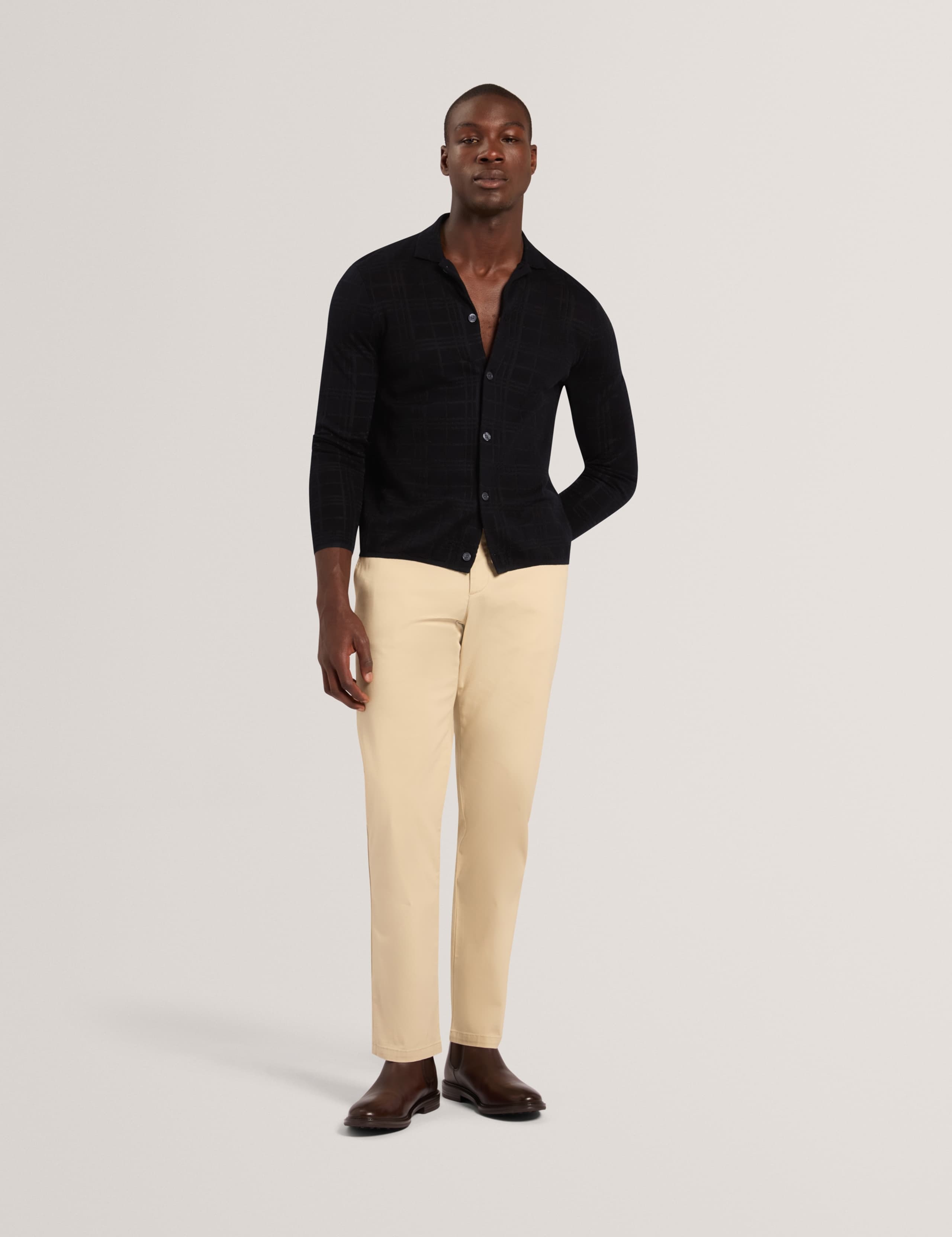 Wool Blend Long Sleeve Polo Shirt 4 of 7