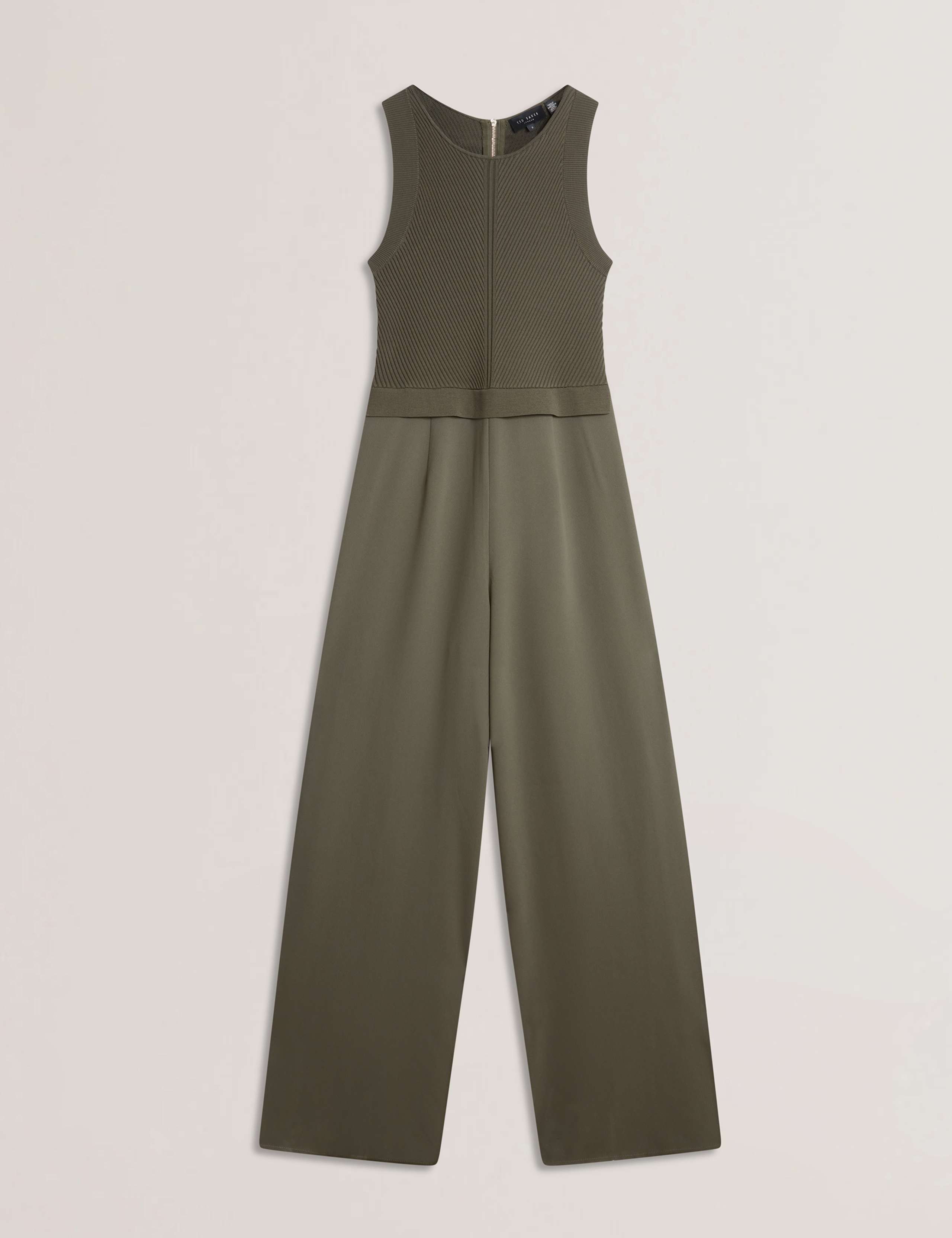 Knitted Bodice Racer Back Wide Leg Jumpsuit 2 of 4