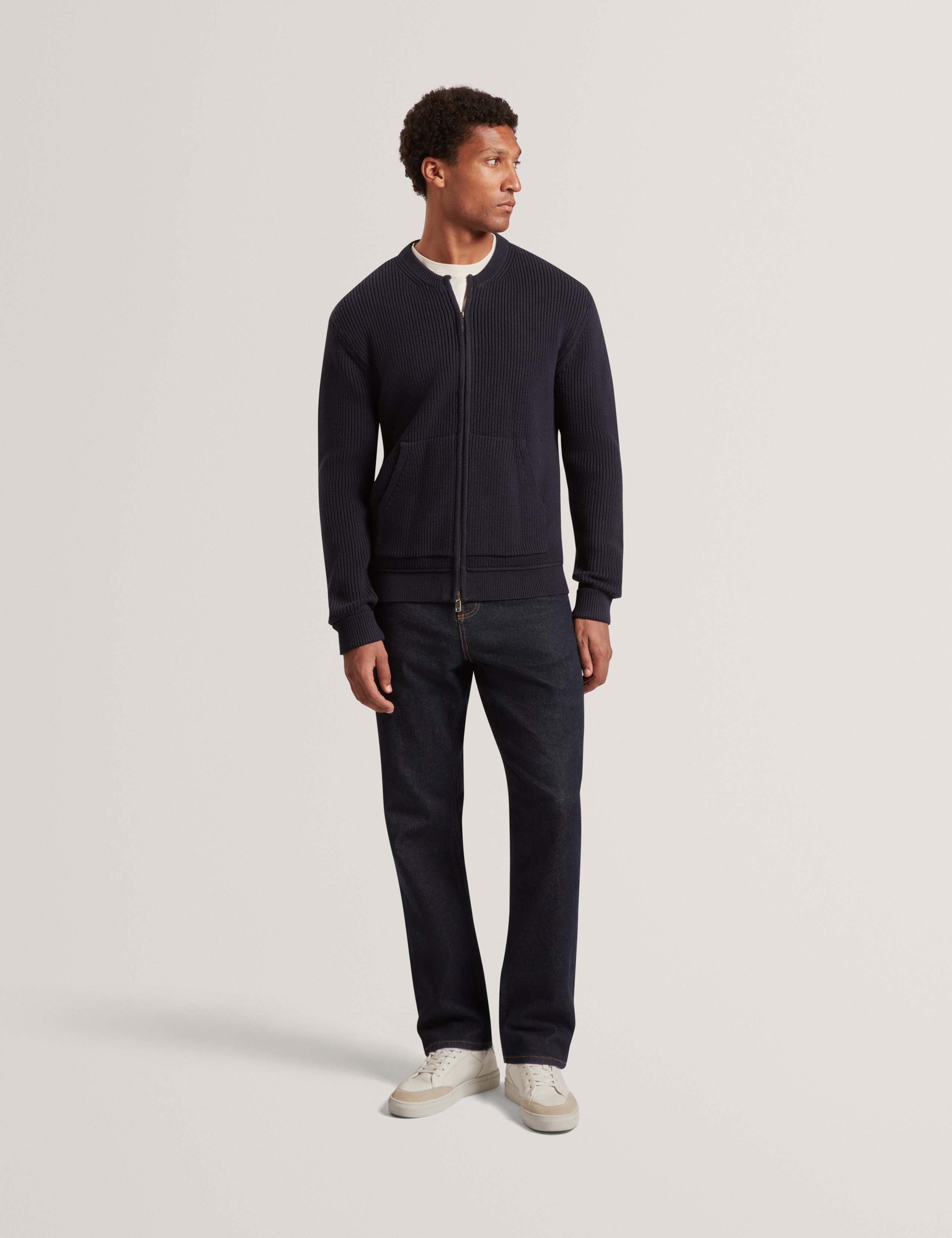 Zip Up Knitted Bomber Jacket 3 of 7