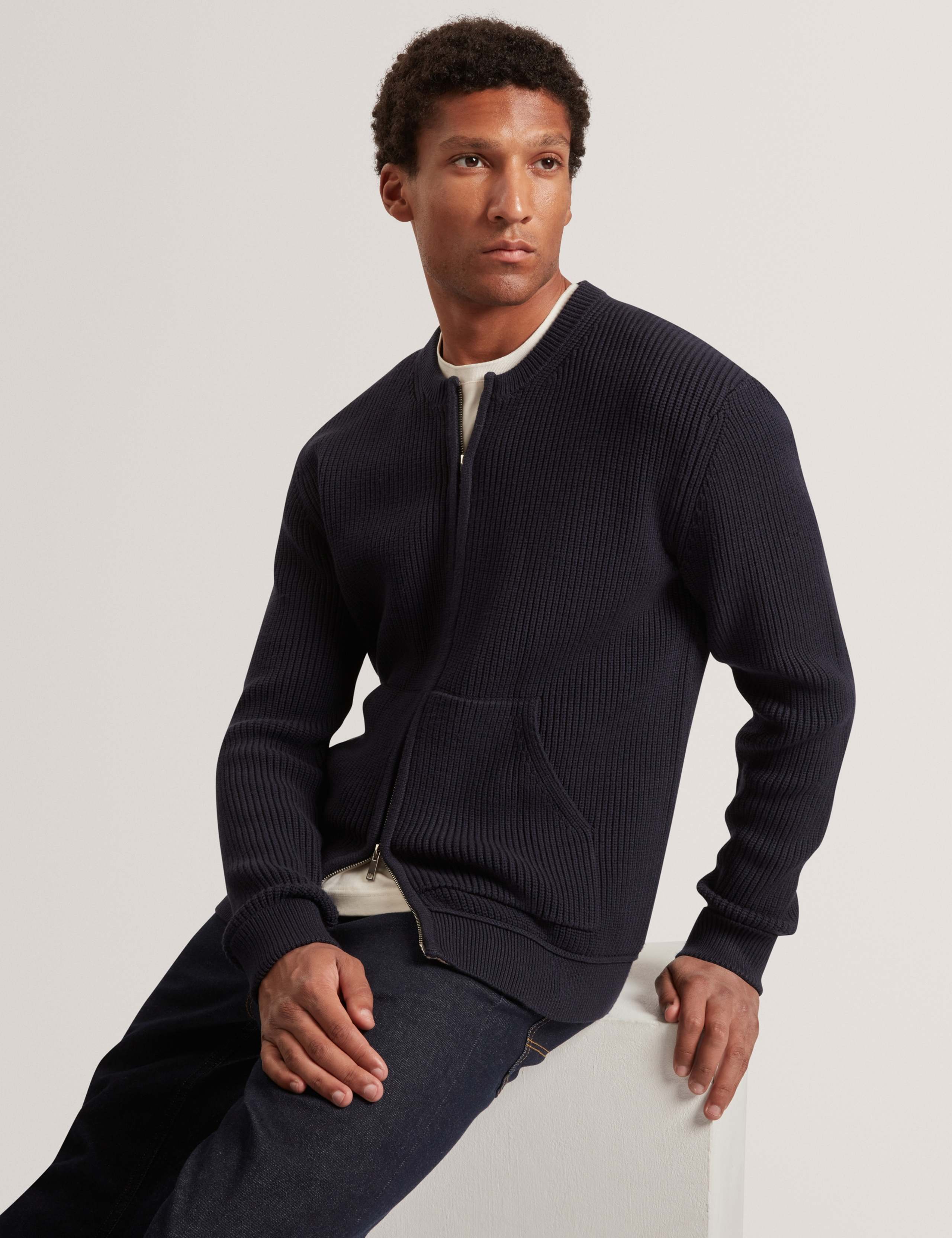 Zip Up Knitted Bomber Jacket 6 of 7