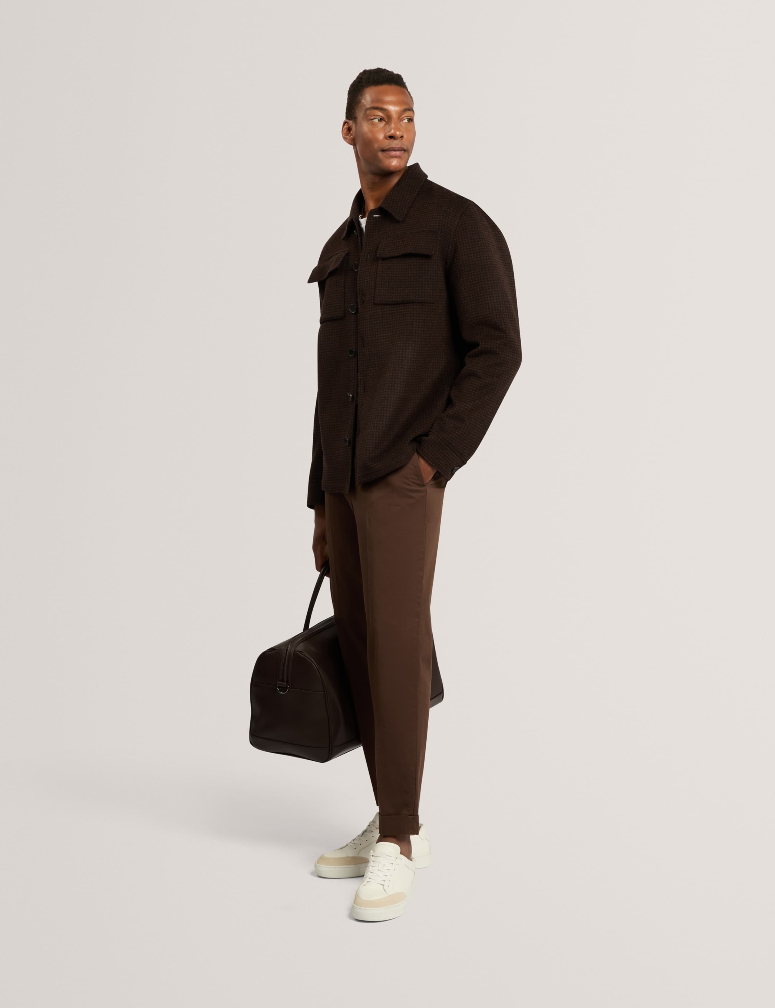 Wool Blend Checked Overshirt 3 of 6