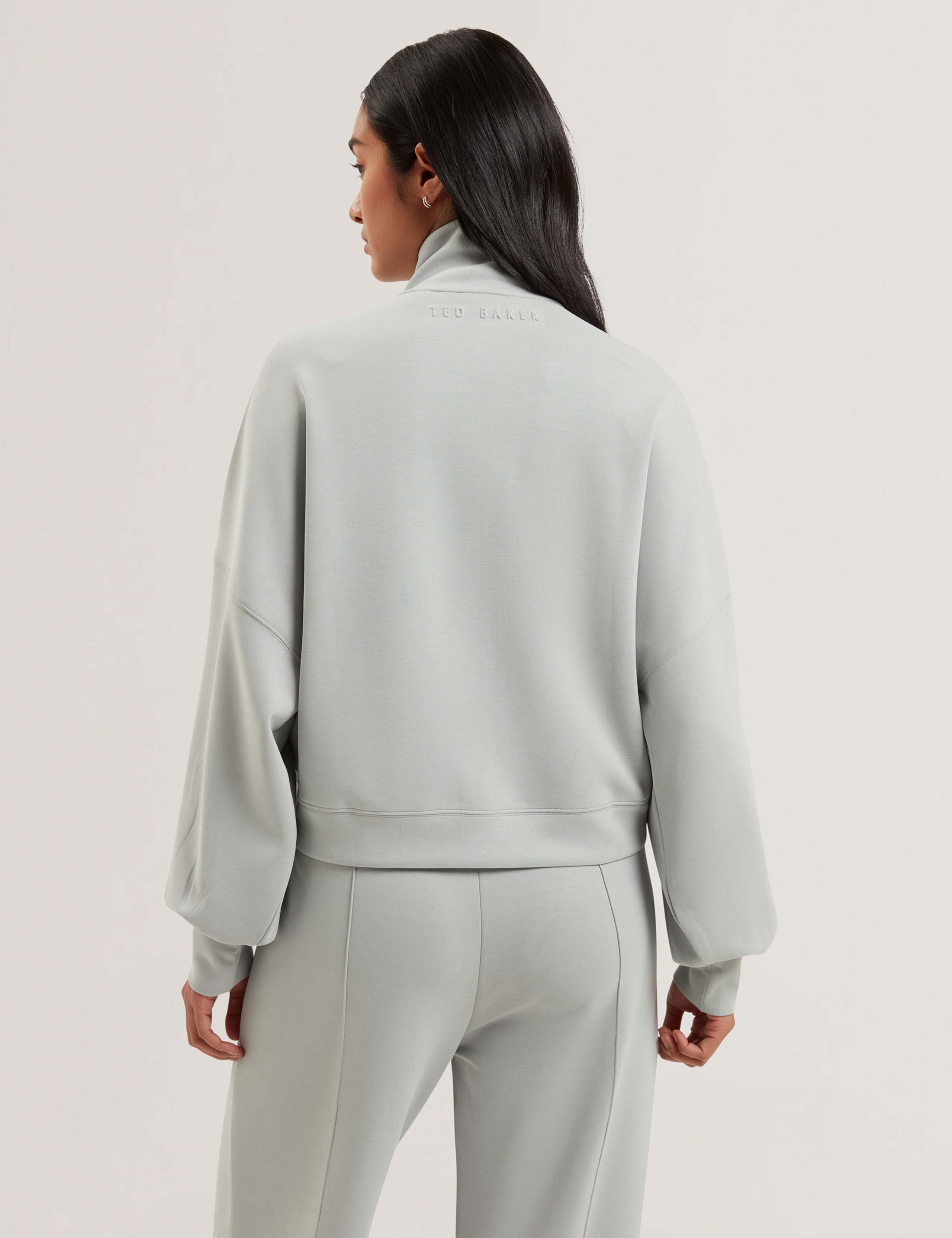Modal Blend Textured Zip Up Sweatshirt 3 of 4