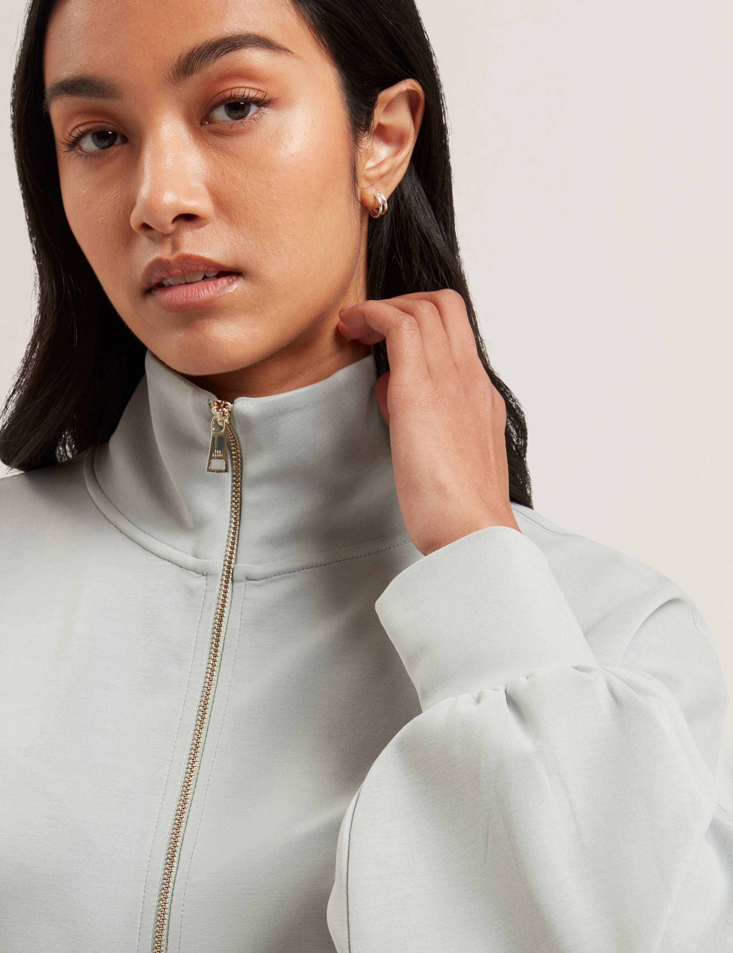 Modal Blend Textured Zip Up Sweatshirt 4 of 4