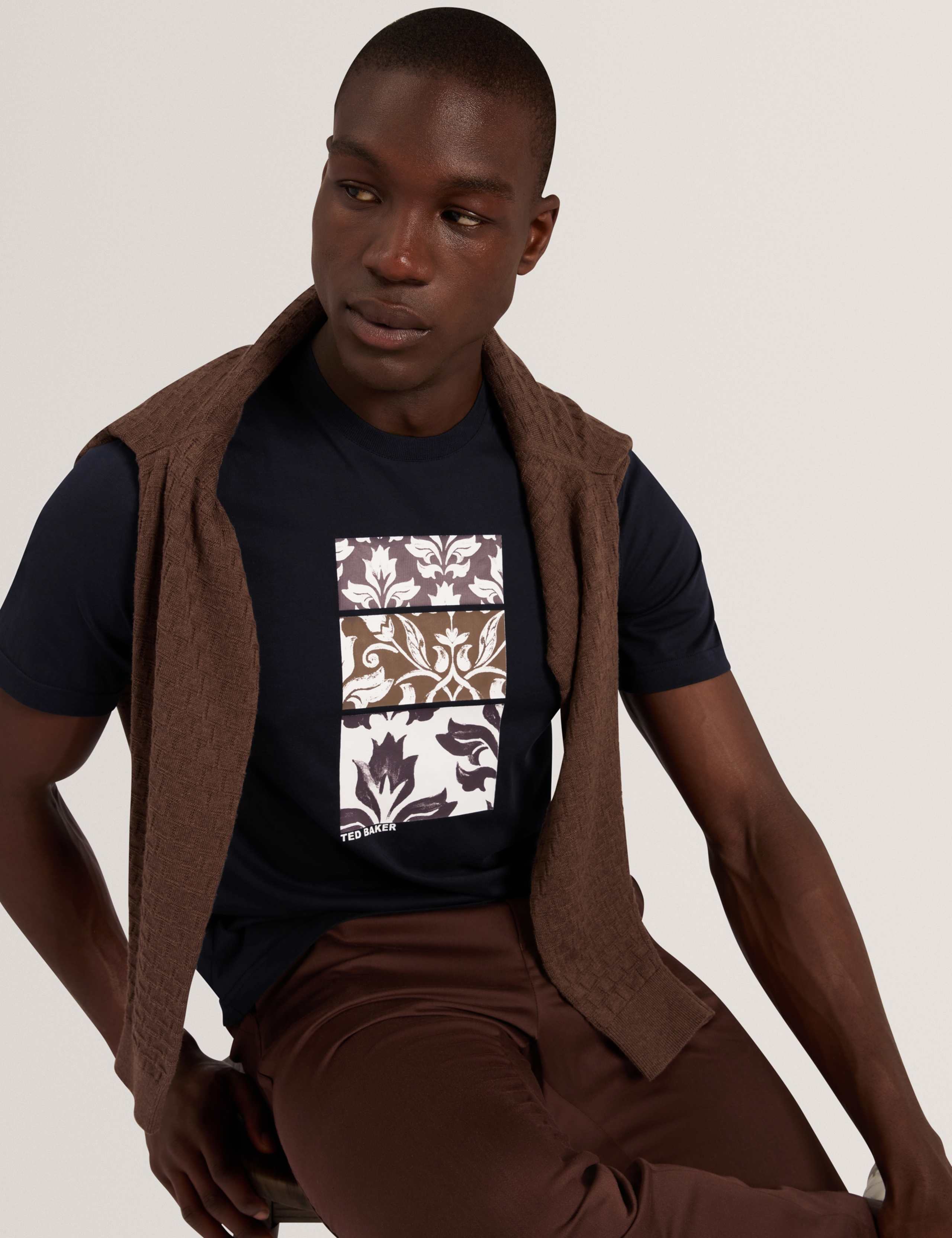 Pure Cotton Floral Graphic T-Shirt 7 of 7