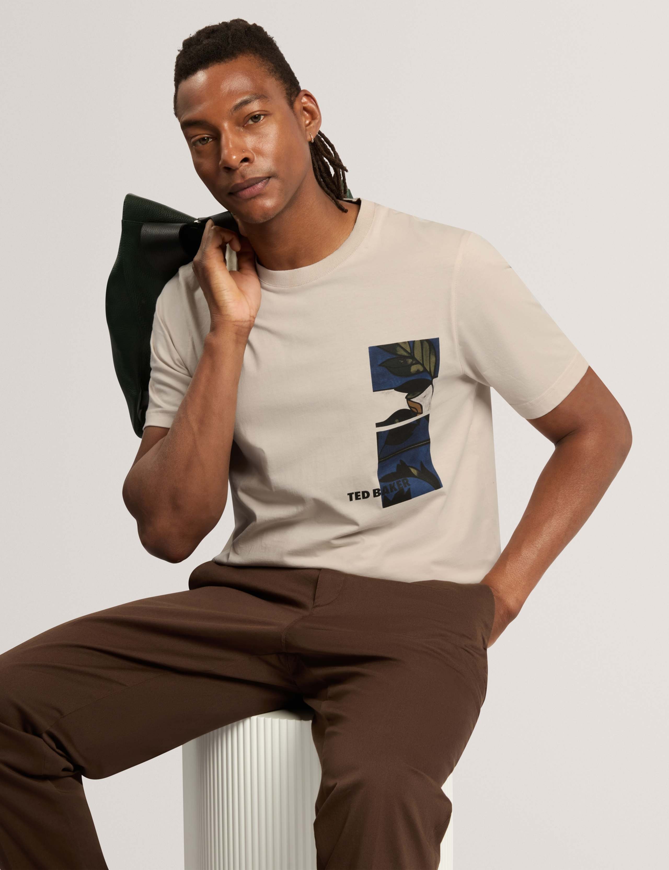 Pure Cotton Floral Graphic Crew Neck T-Shirt 3 of 7