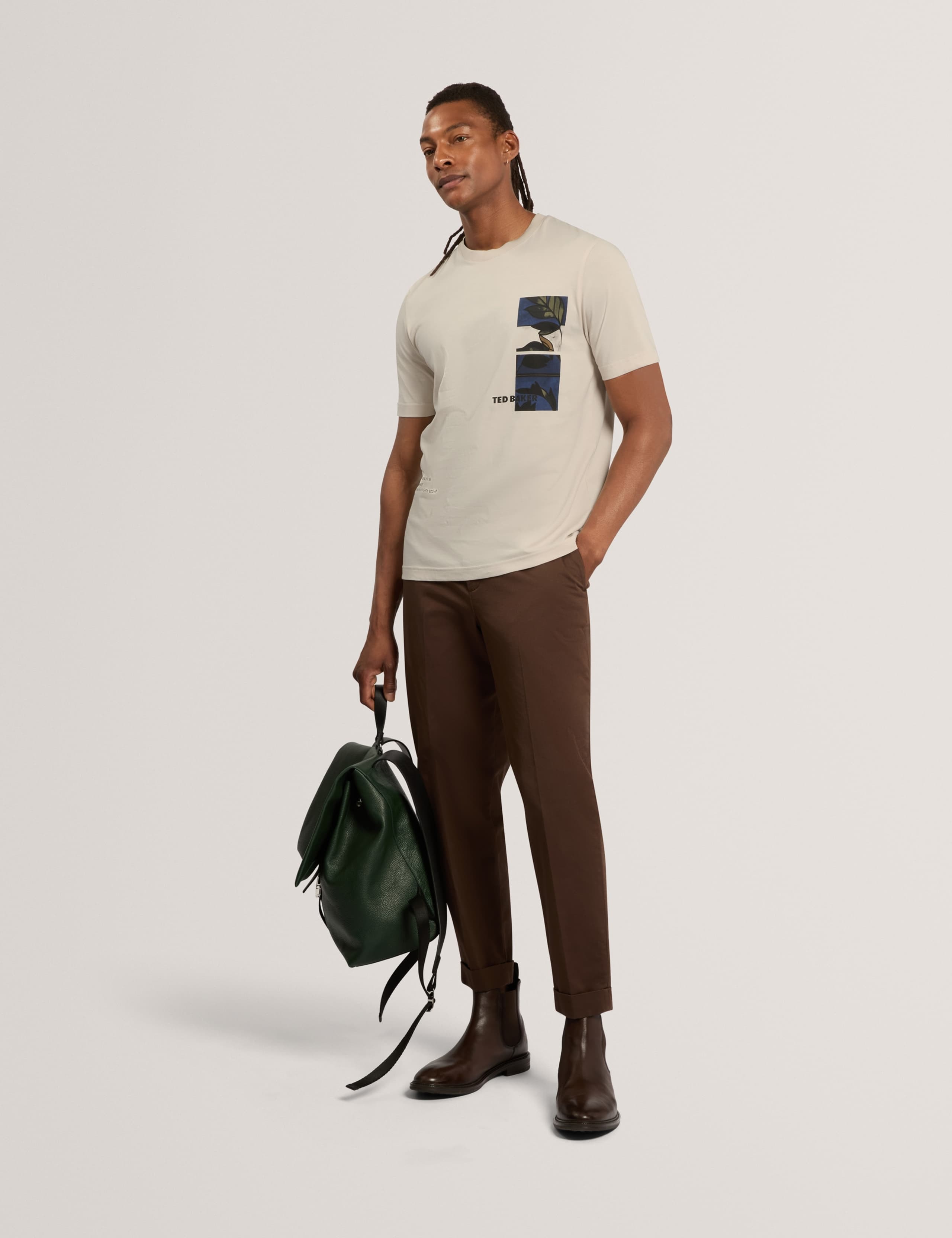 Pure Cotton Floral Graphic Crew Neck T-Shirt 5 of 7