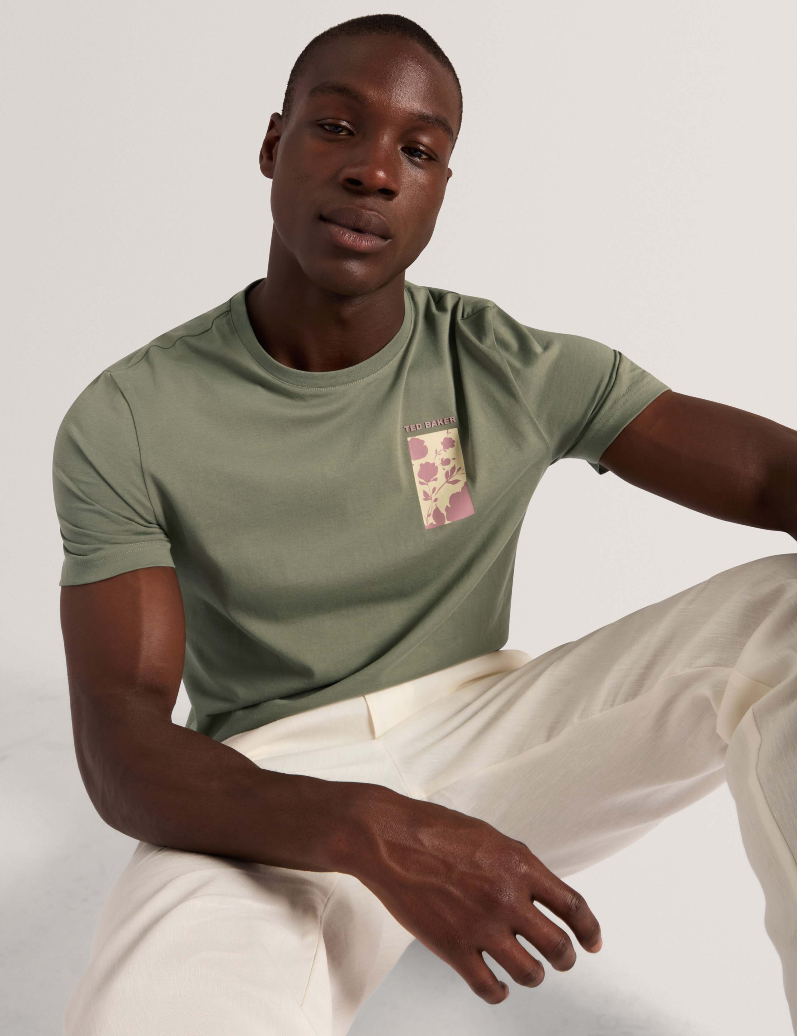 Pure Cotton Graphic Crew Neck T-Shirt 2 of 5