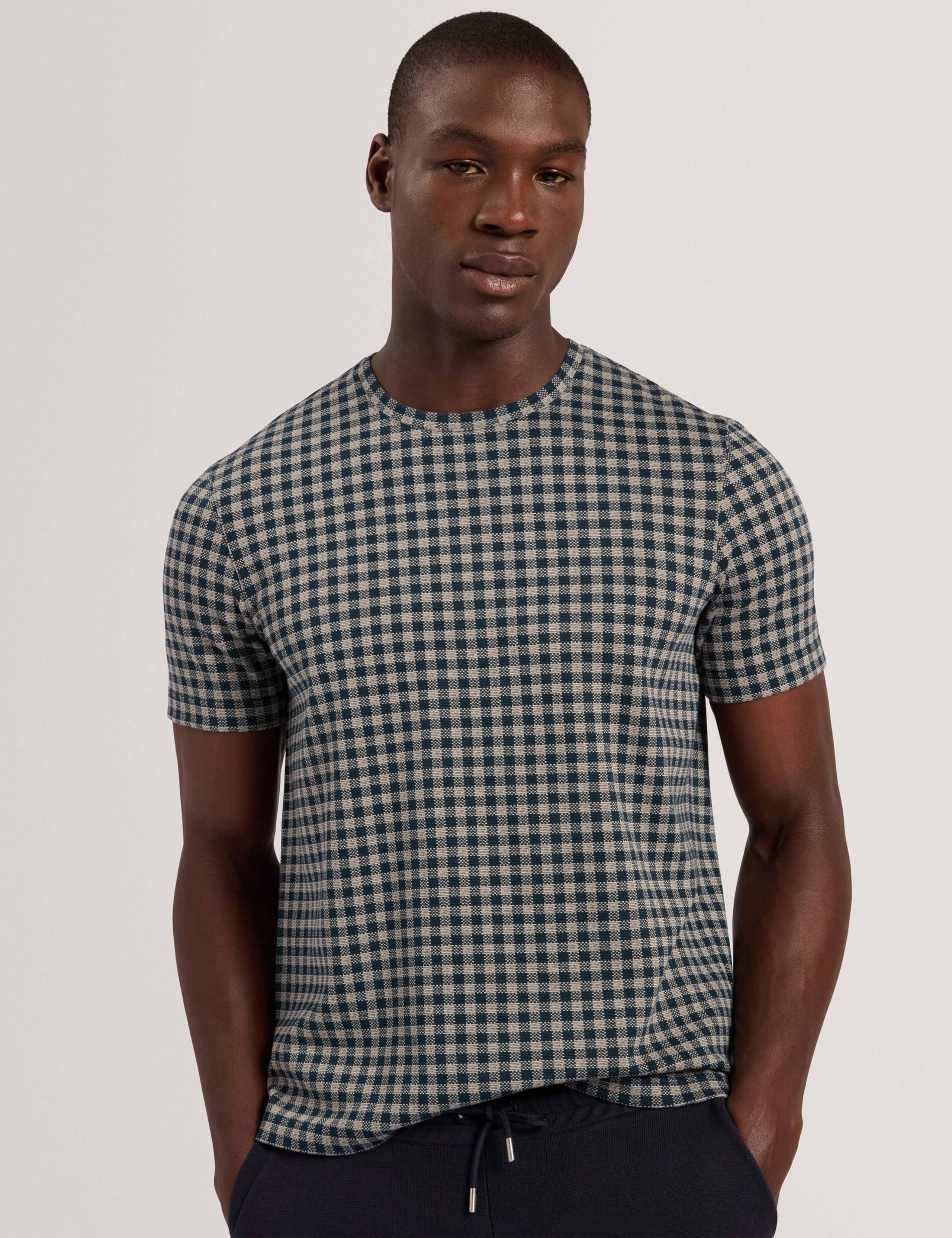 Checked Crew Neck T-Shirt 1 of 7