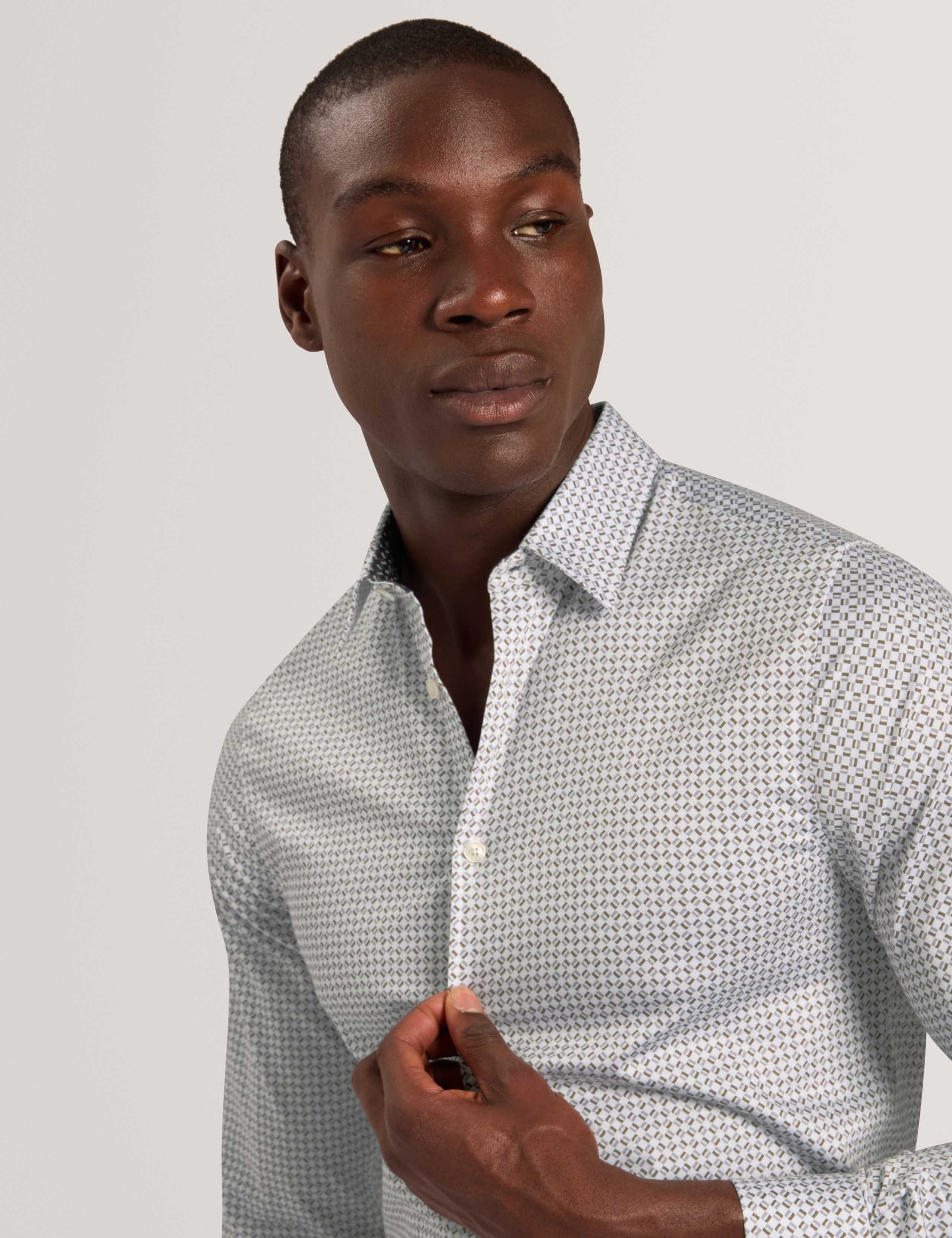 Regular Fit Cotton Rich Geometric Luxury Shirt 3 of 6