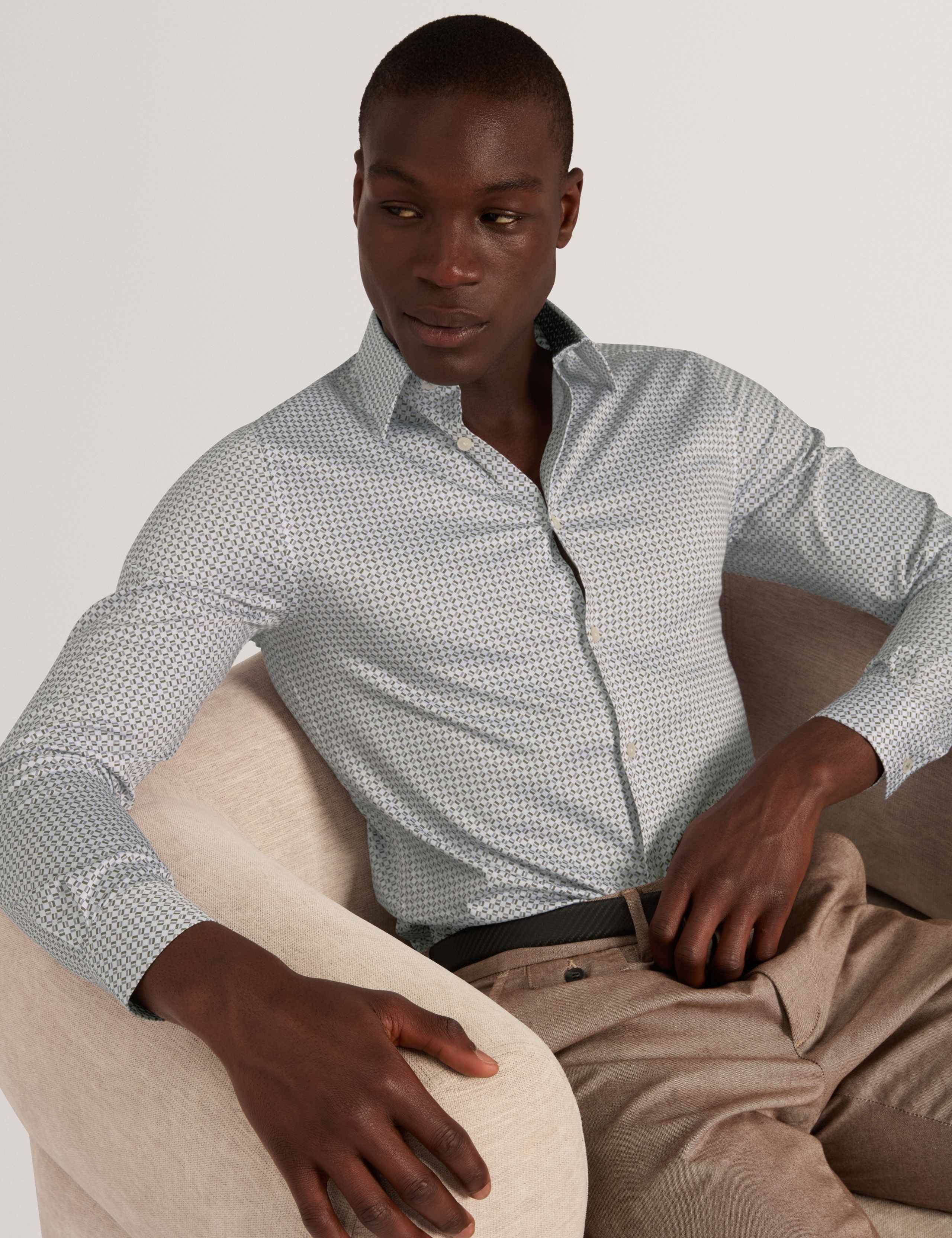 Regular Fit Cotton Rich Geometric Luxury Shirt 5 of 6