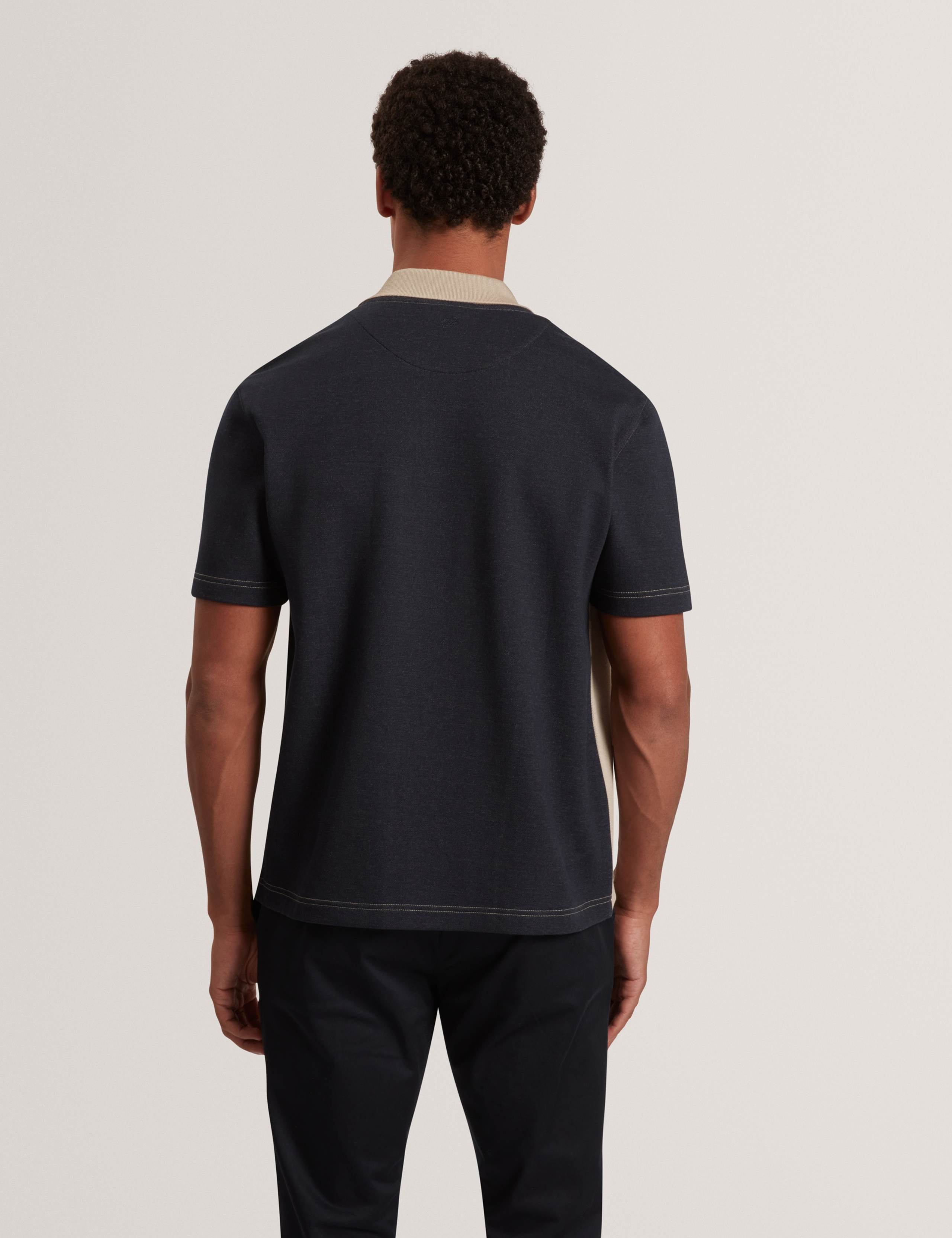 Cotton Blend Two-Tone Button Through Polo Shirt 3 of 7