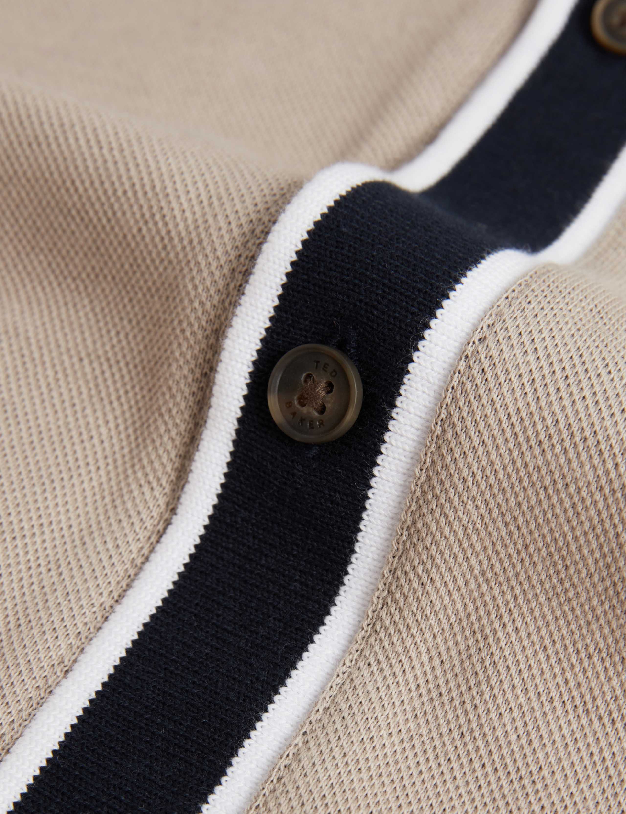 Cotton Blend Two-Tone Button Through Polo Shirt 7 of 7