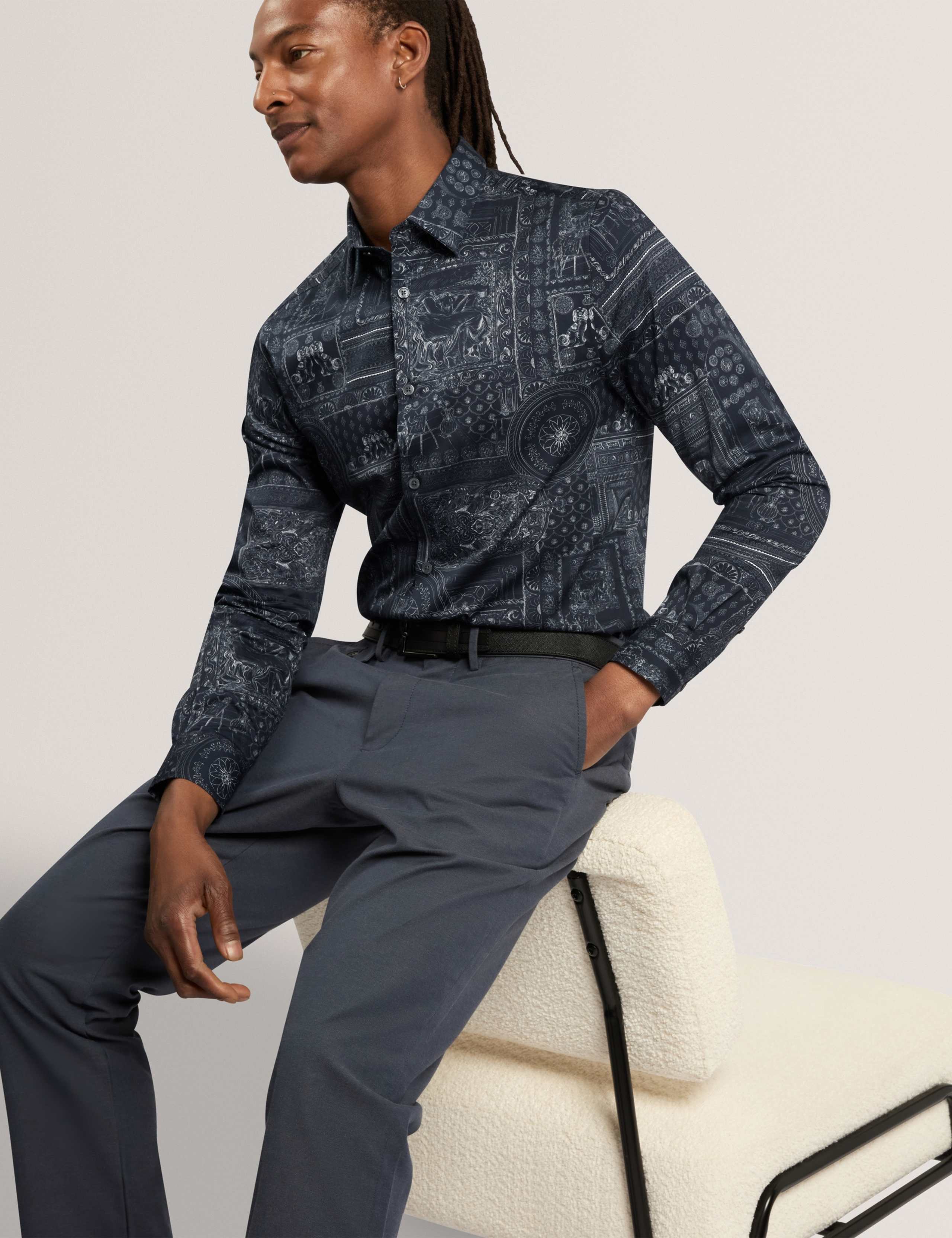 Regular Fit Cotton Rich Printed Luxury Shirt 6 of 6