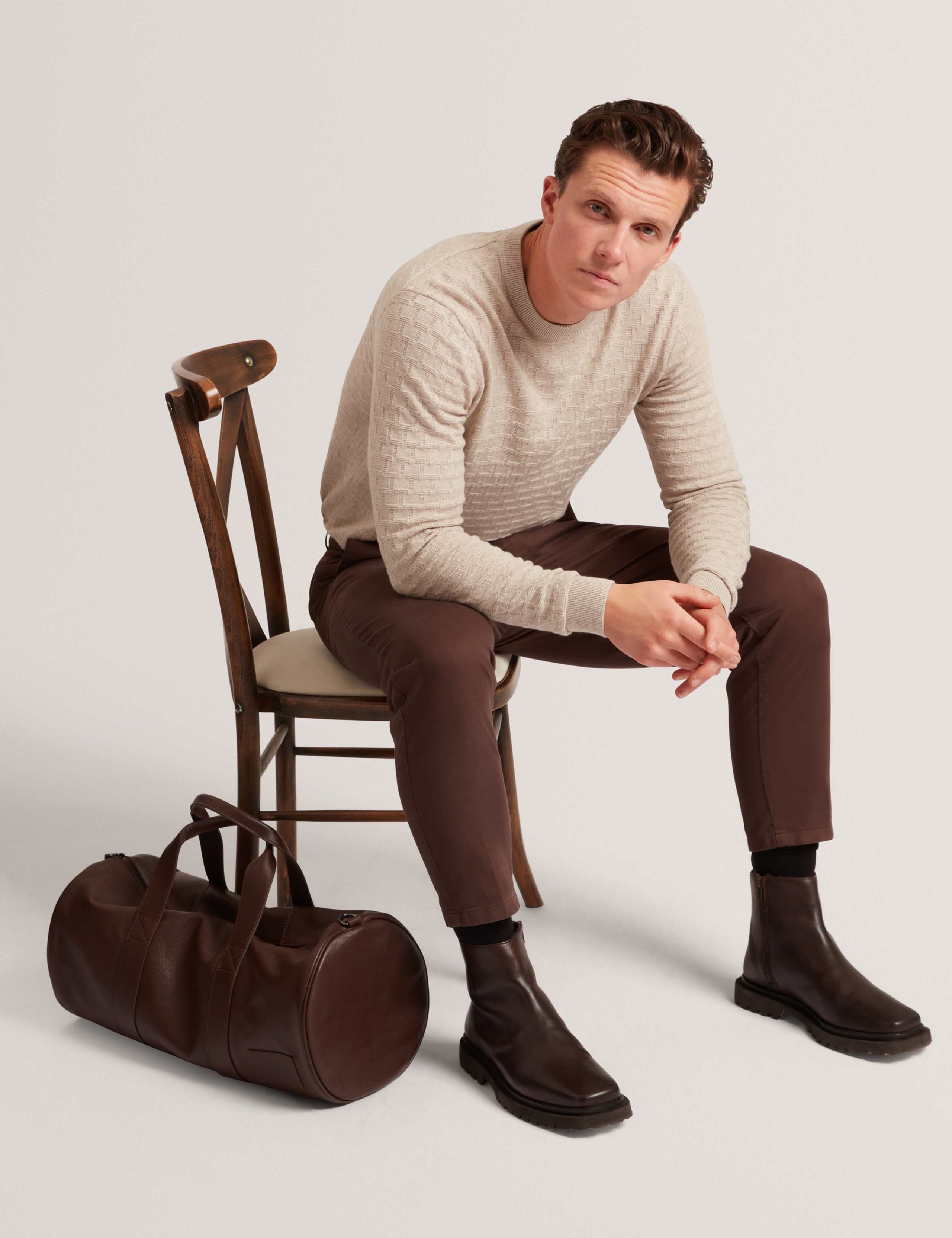 Wool Blend Textured Crew Neck Jumper 2 of 7
