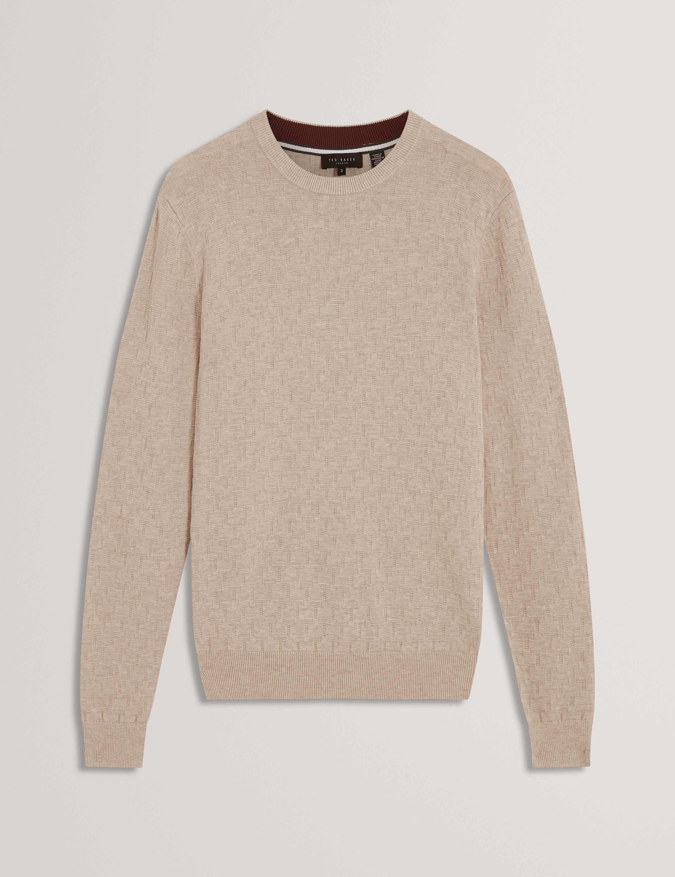 Wool Blend Textured Crew Neck Jumper 6 of 7