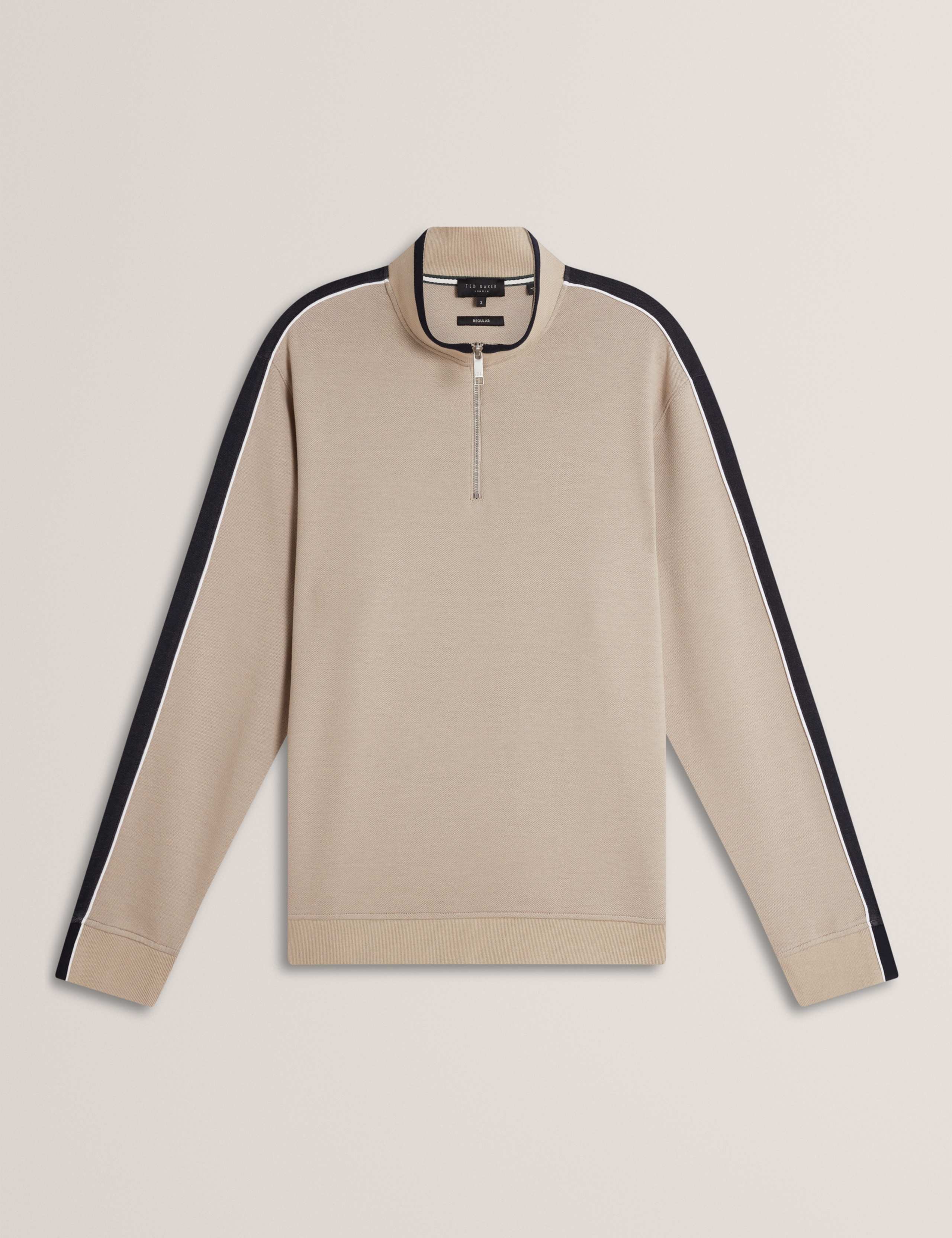 Cotton Blend Zip Up Long Sleeve Polo Shirt 2 of 7