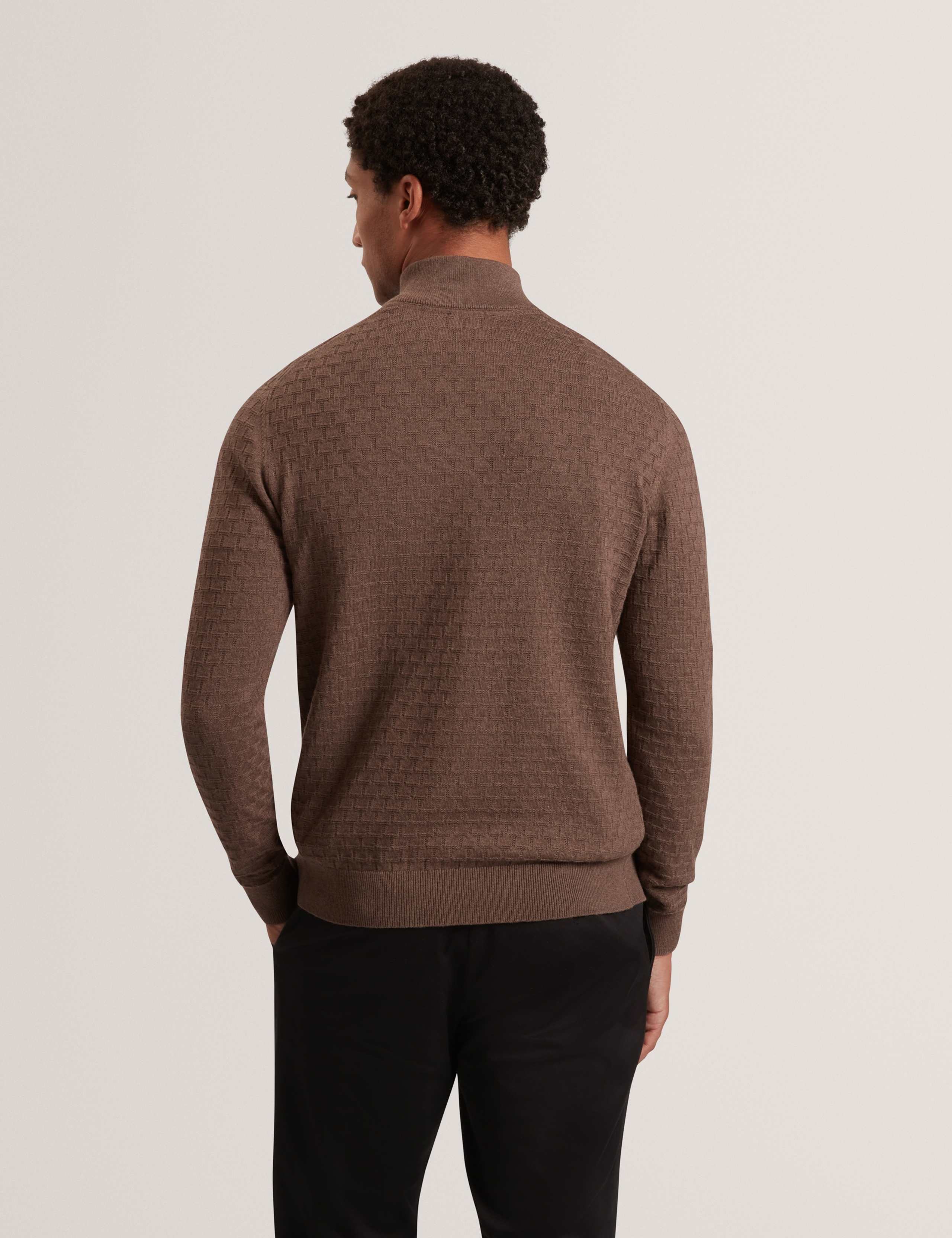 Wool Blend Textured Half Zip Jumper 3 of 7