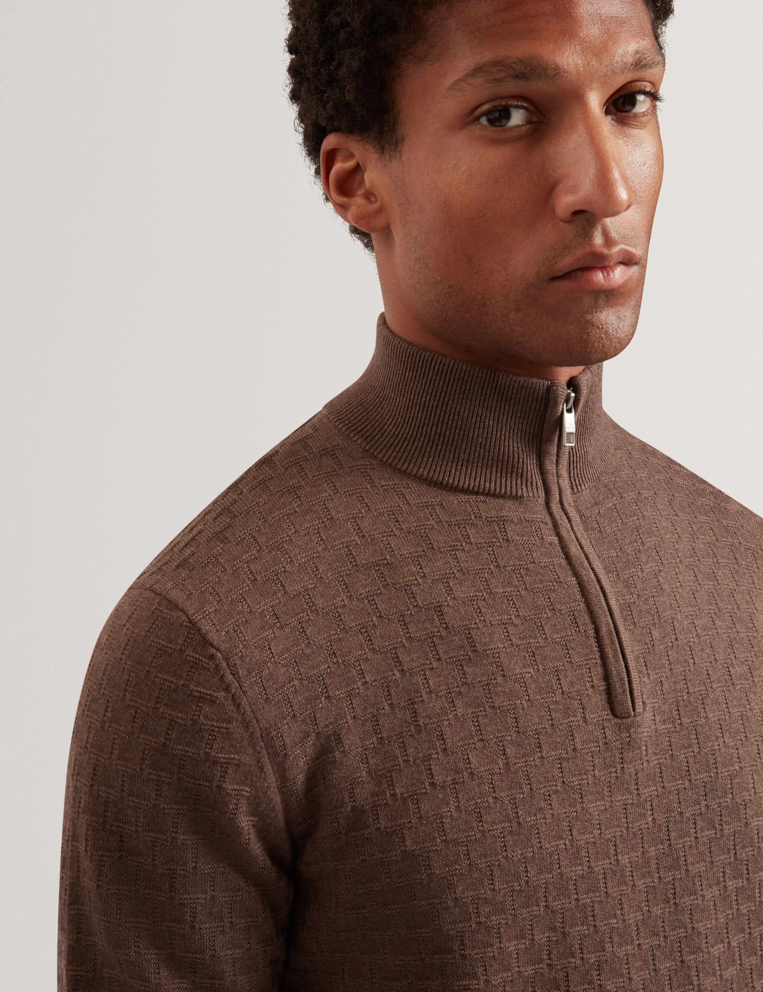 Wool Blend Textured Half Zip Jumper 5 of 7