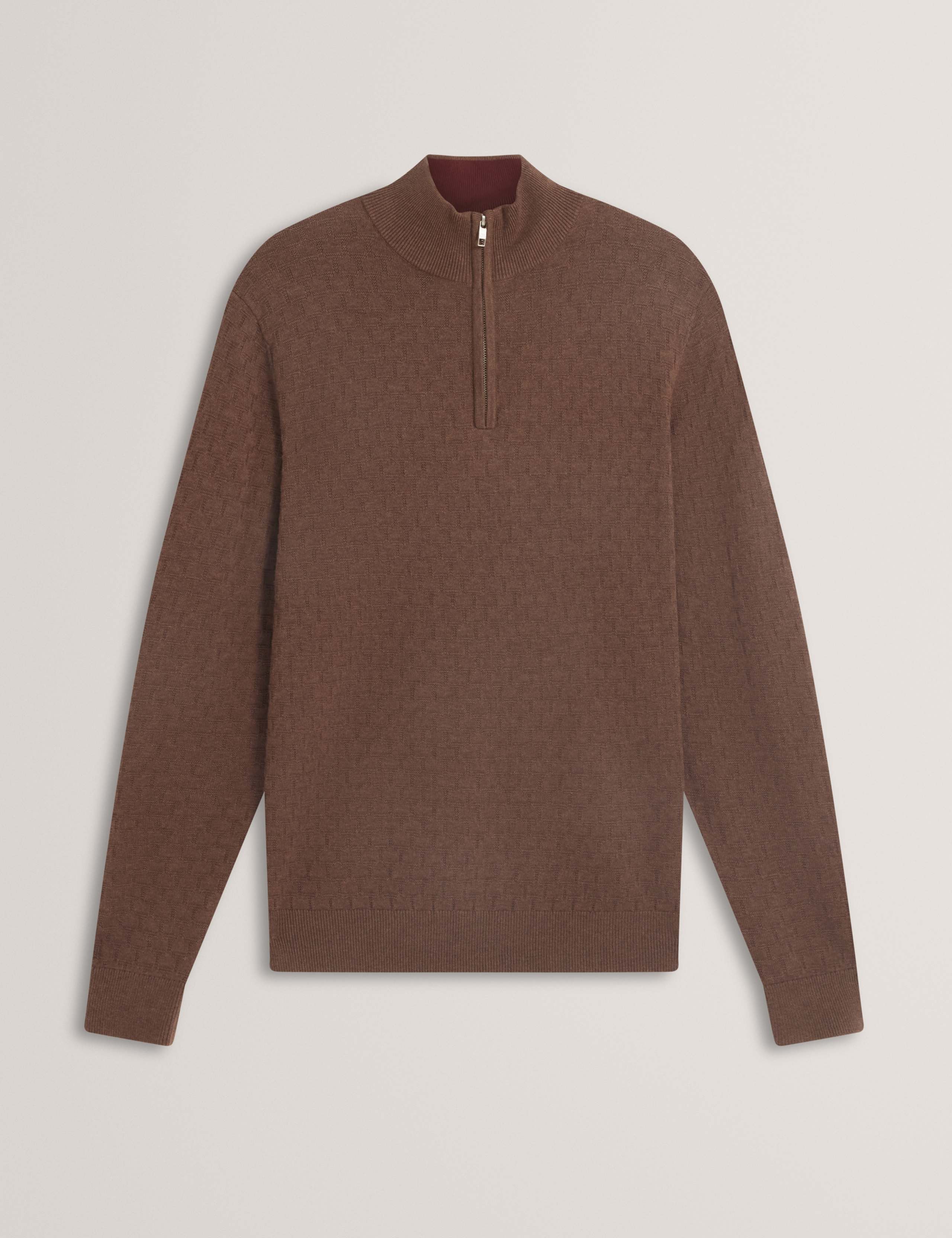 Wool Blend Textured Half Zip Jumper 6 of 7