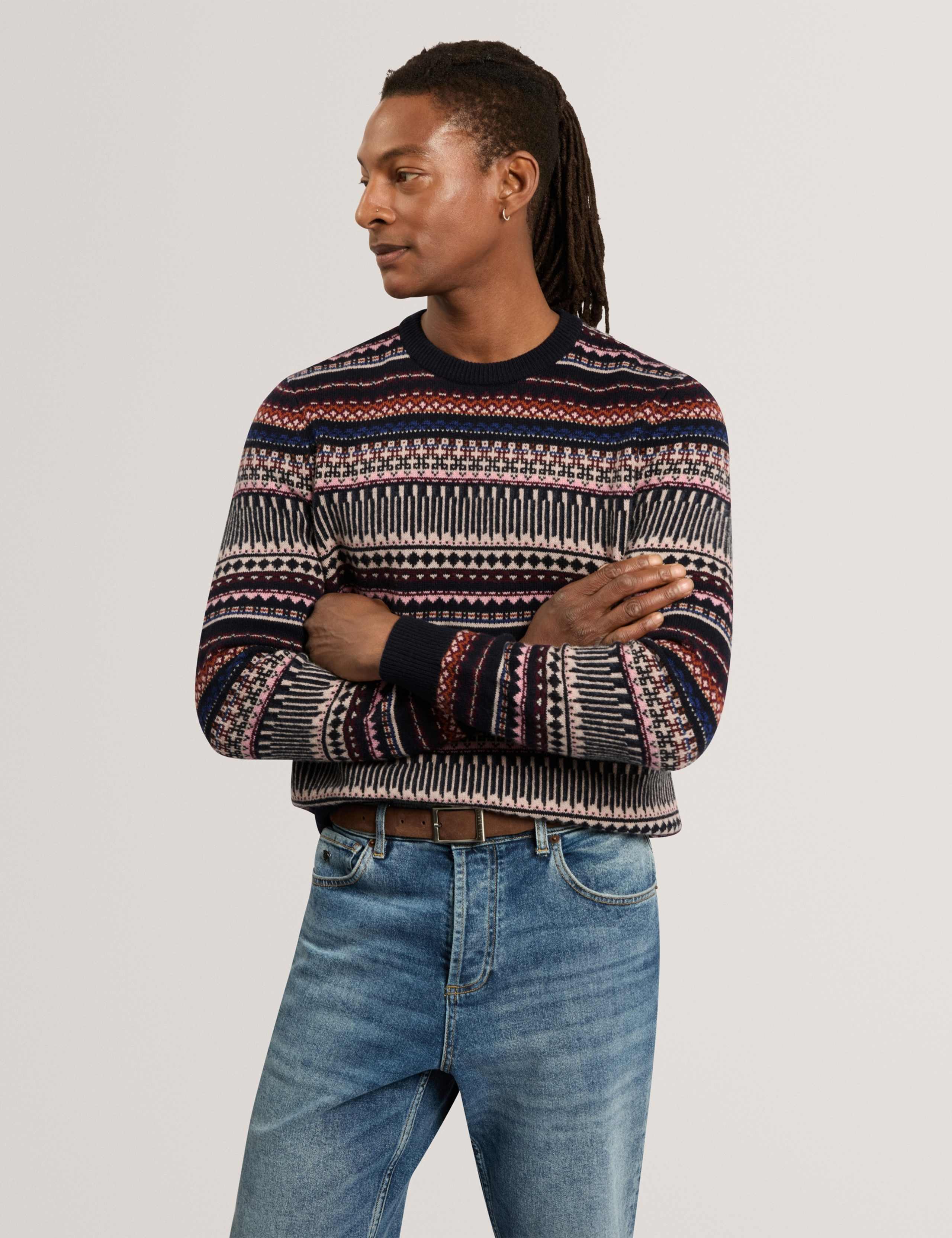 Wool Rich Fair Isle Crew Neck Jumper 1 of 7