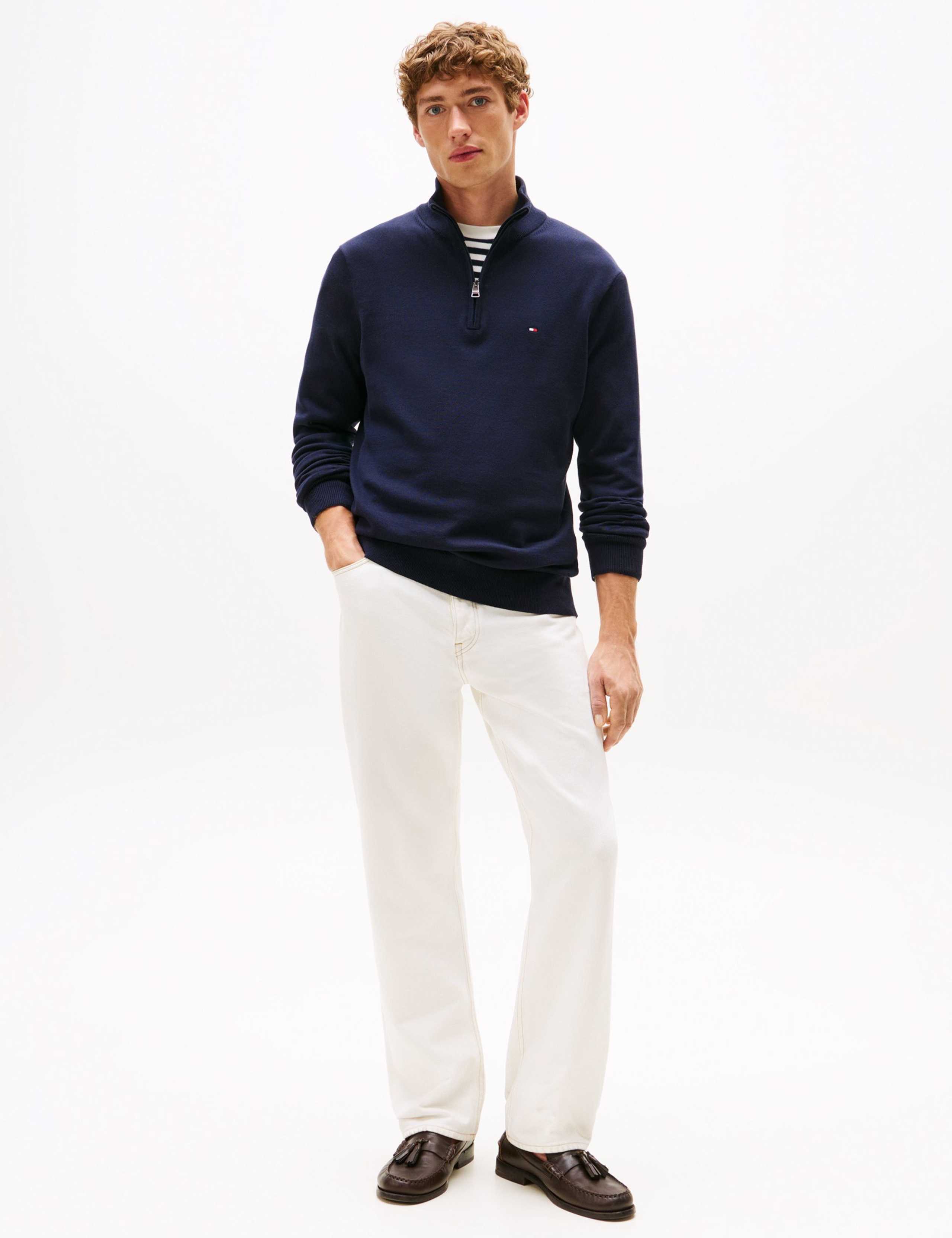 Pure Cotton Half Zip Jumper 4 of 7