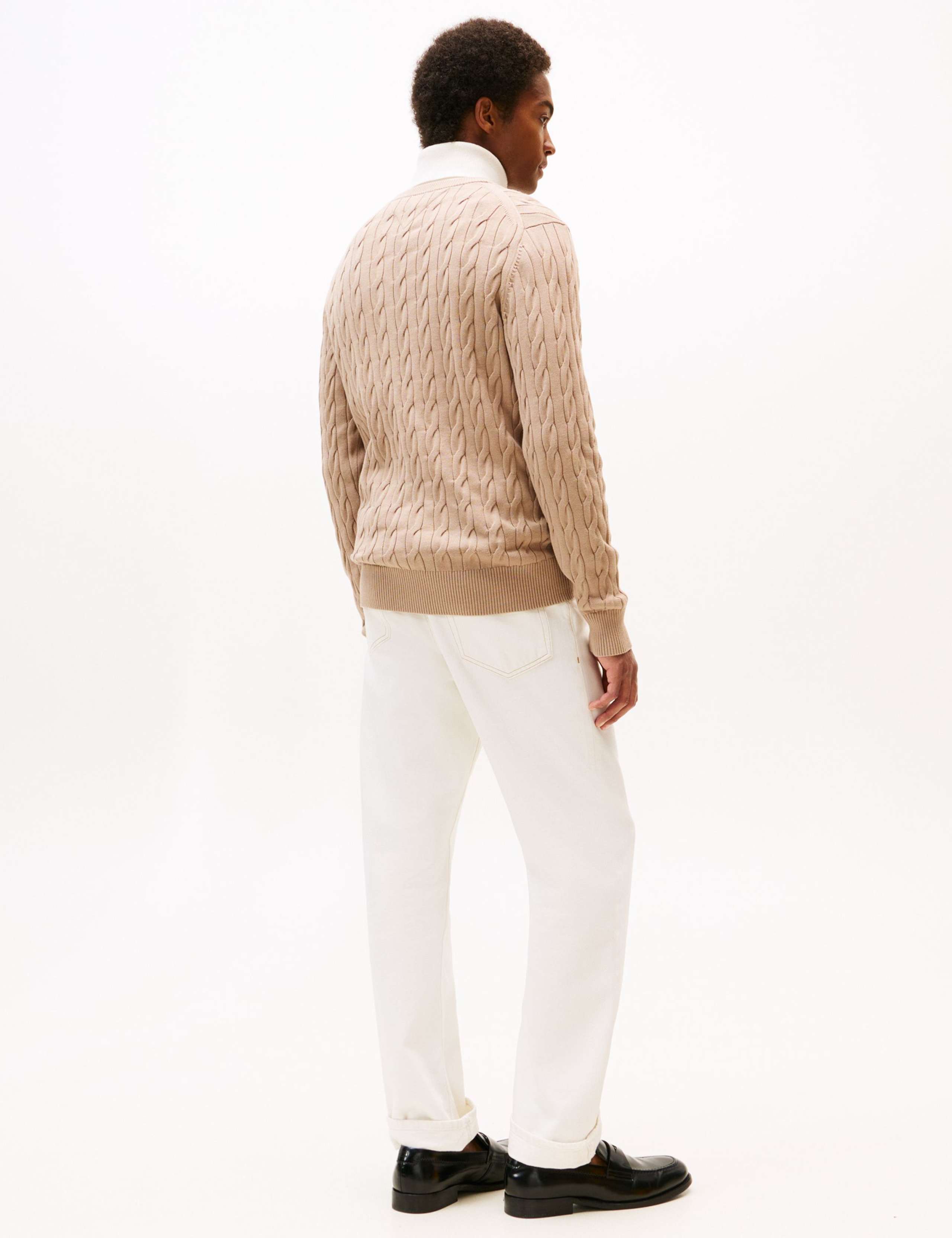 Pure Cotton Cable Knit Crew Neck Jumper 3 of 5
