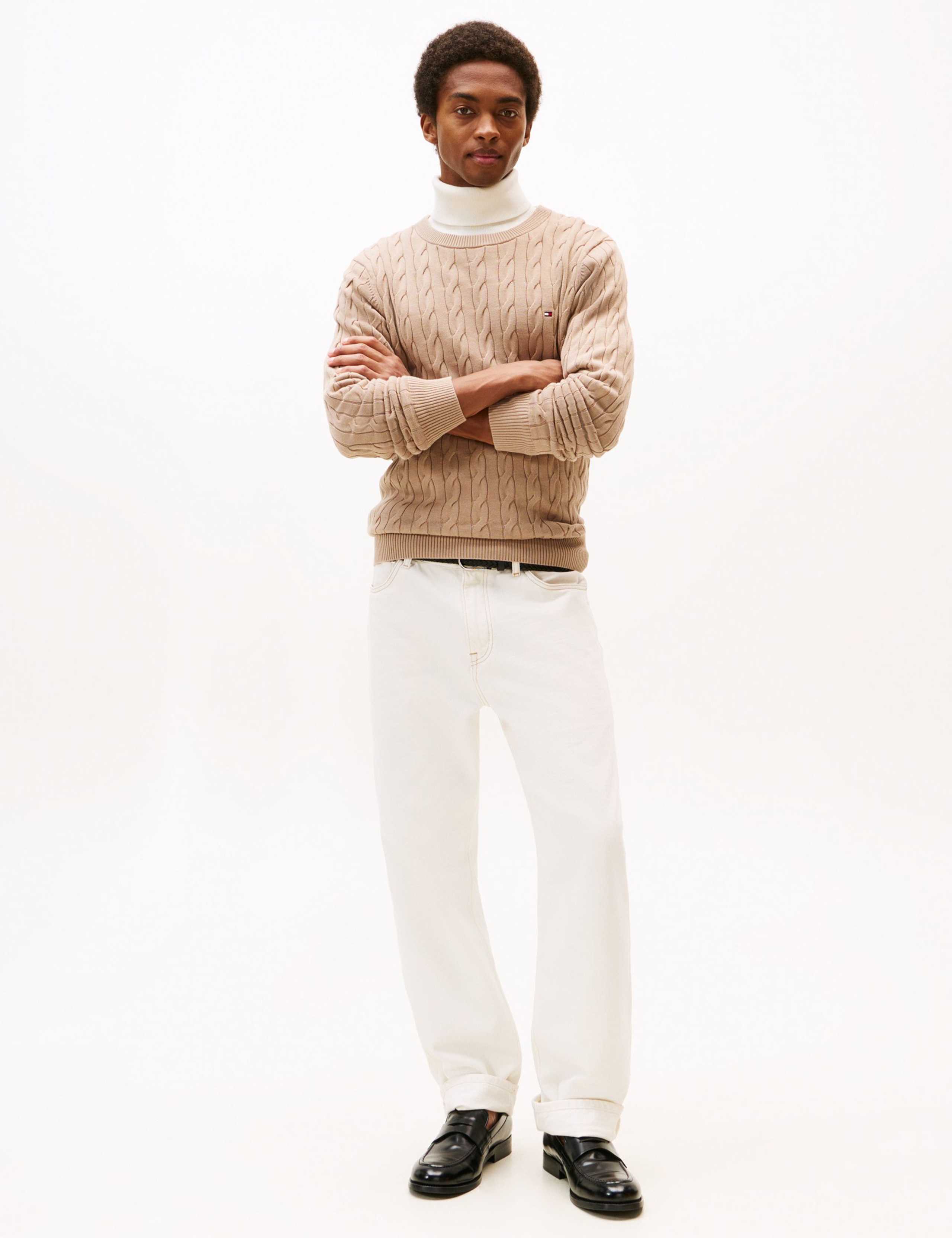 Pure Cotton Cable Knit Crew Neck Jumper 4 of 5