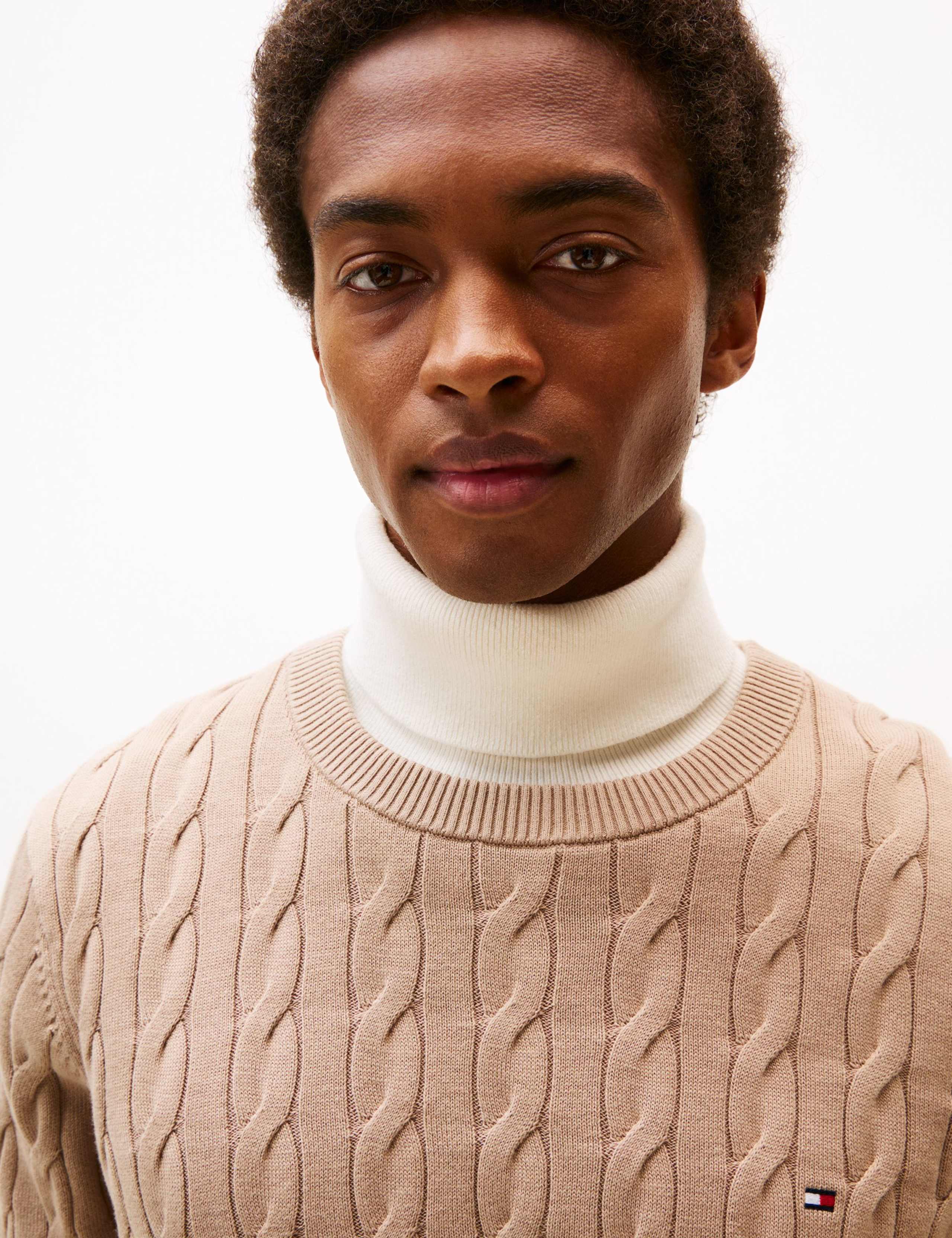 Pure Cotton Cable Knit Crew Neck Jumper 5 of 5