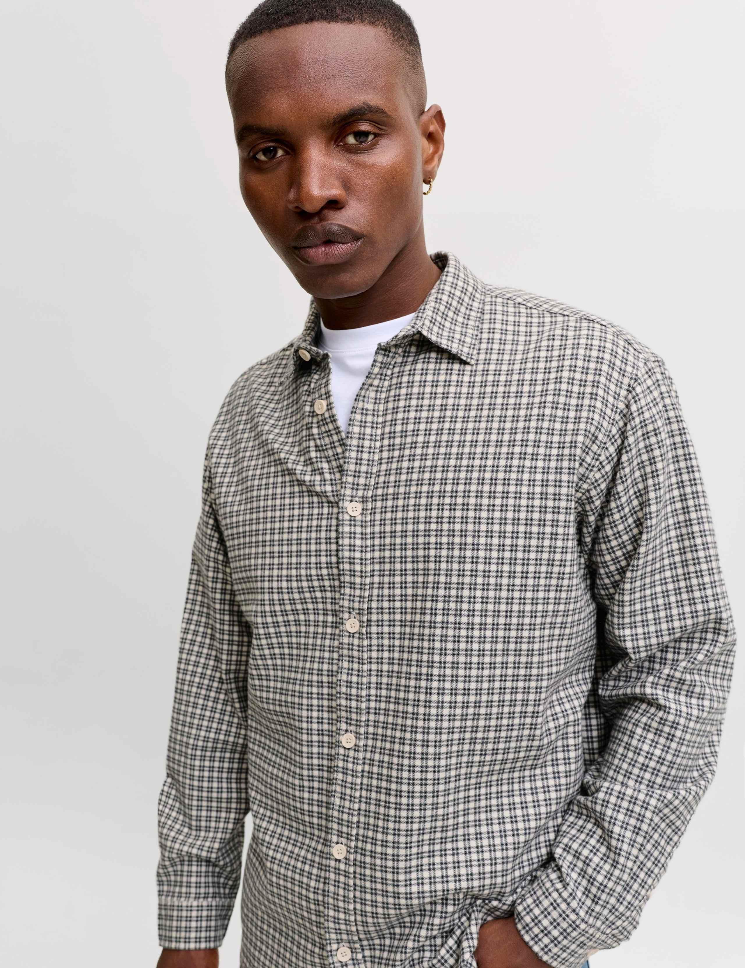 Relaxed Fit Pure Cotton Checked Overshirt 4 of 7