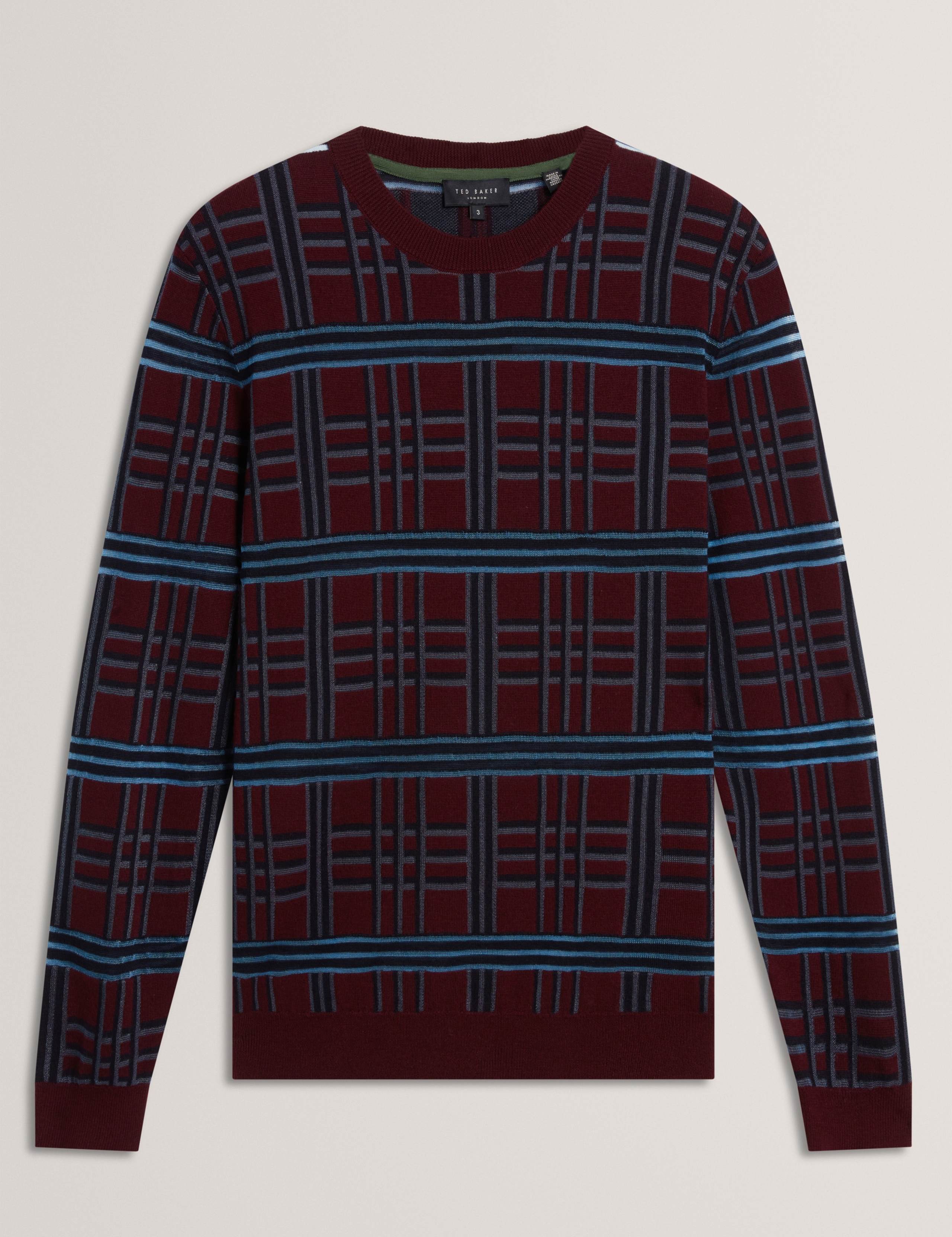 Wool Blend Checked Crew Neck Jumper 5 of 6