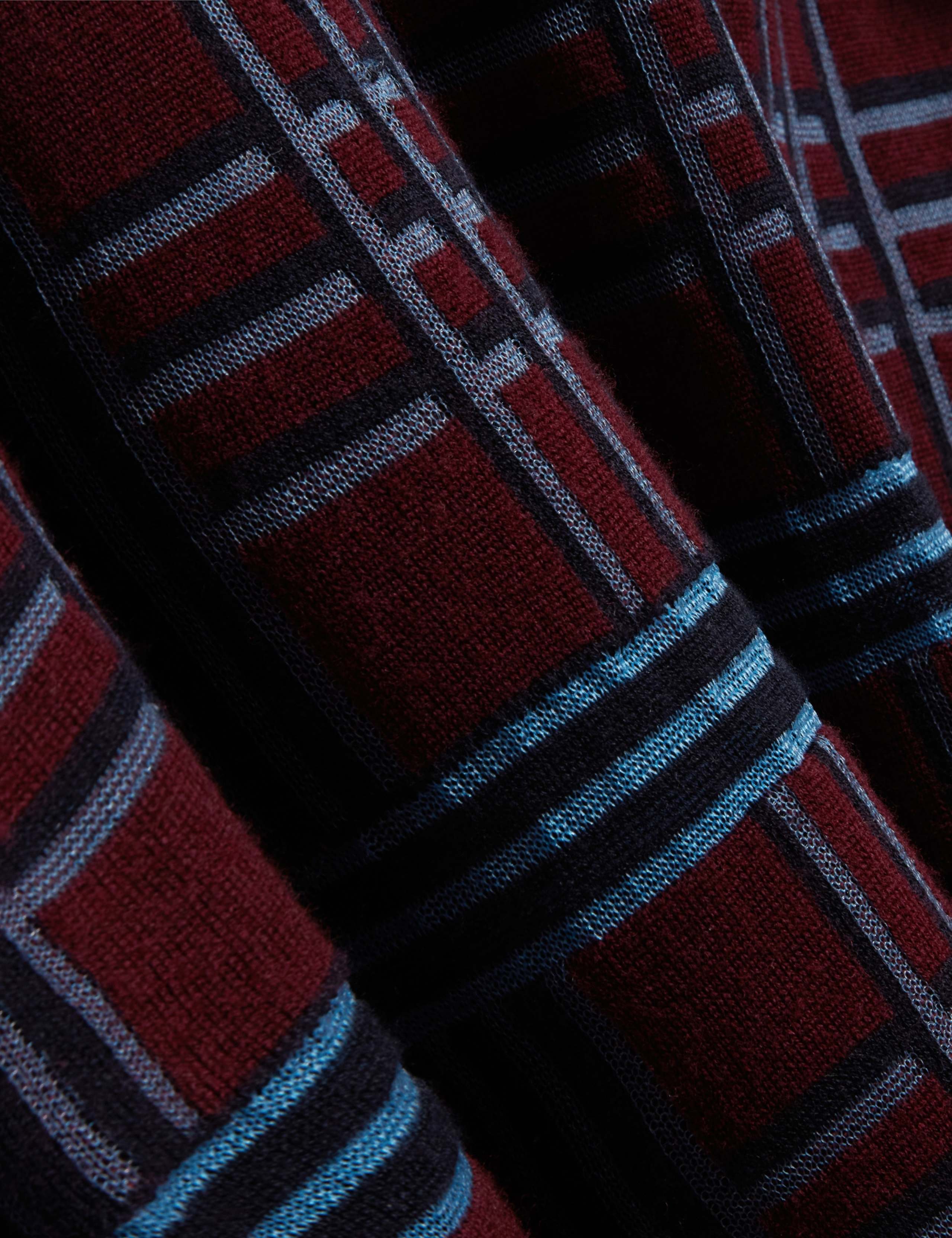 Wool Blend Checked Crew Neck Jumper 6 of 6