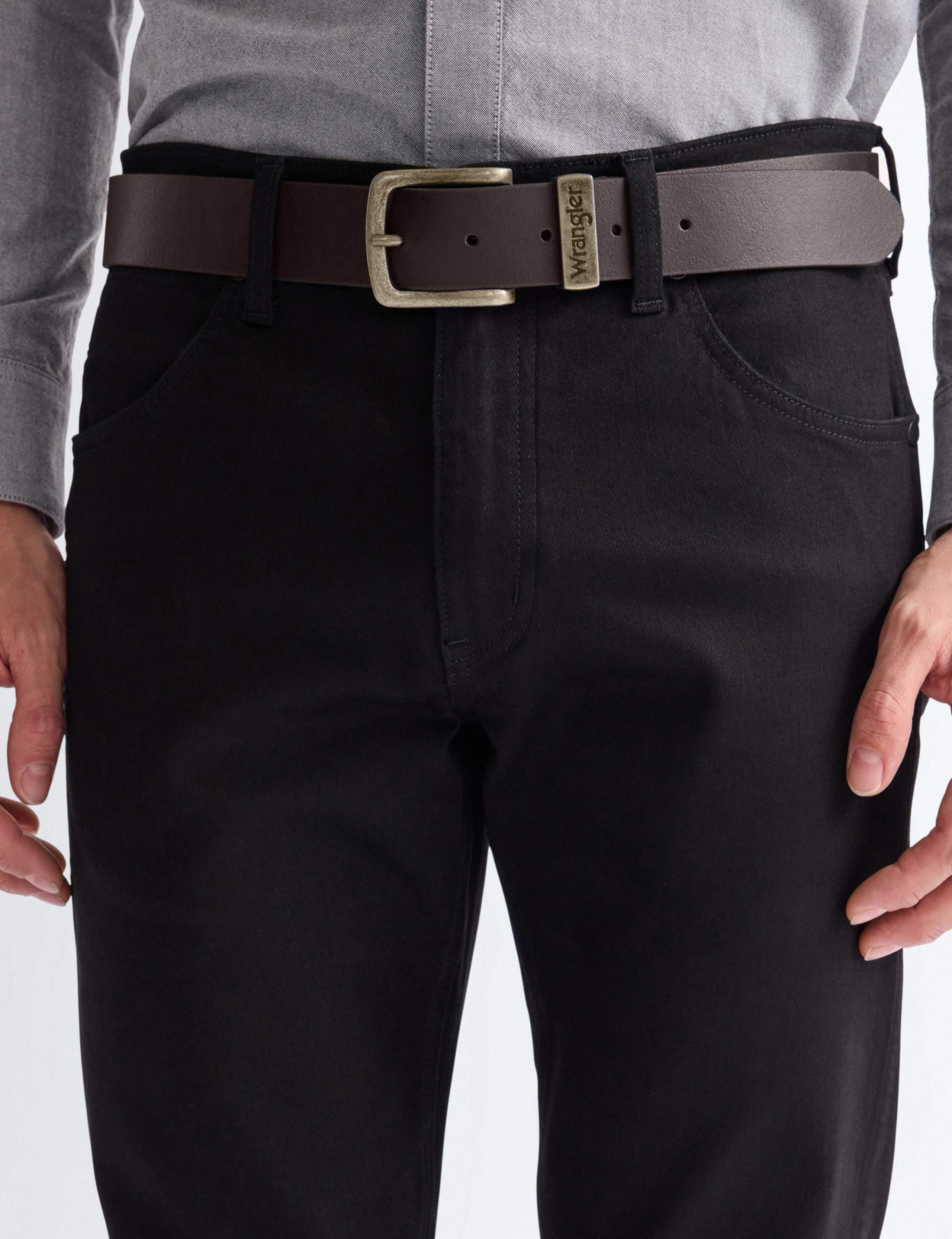 Leather Rectangular Buckle Belt 2 of 4