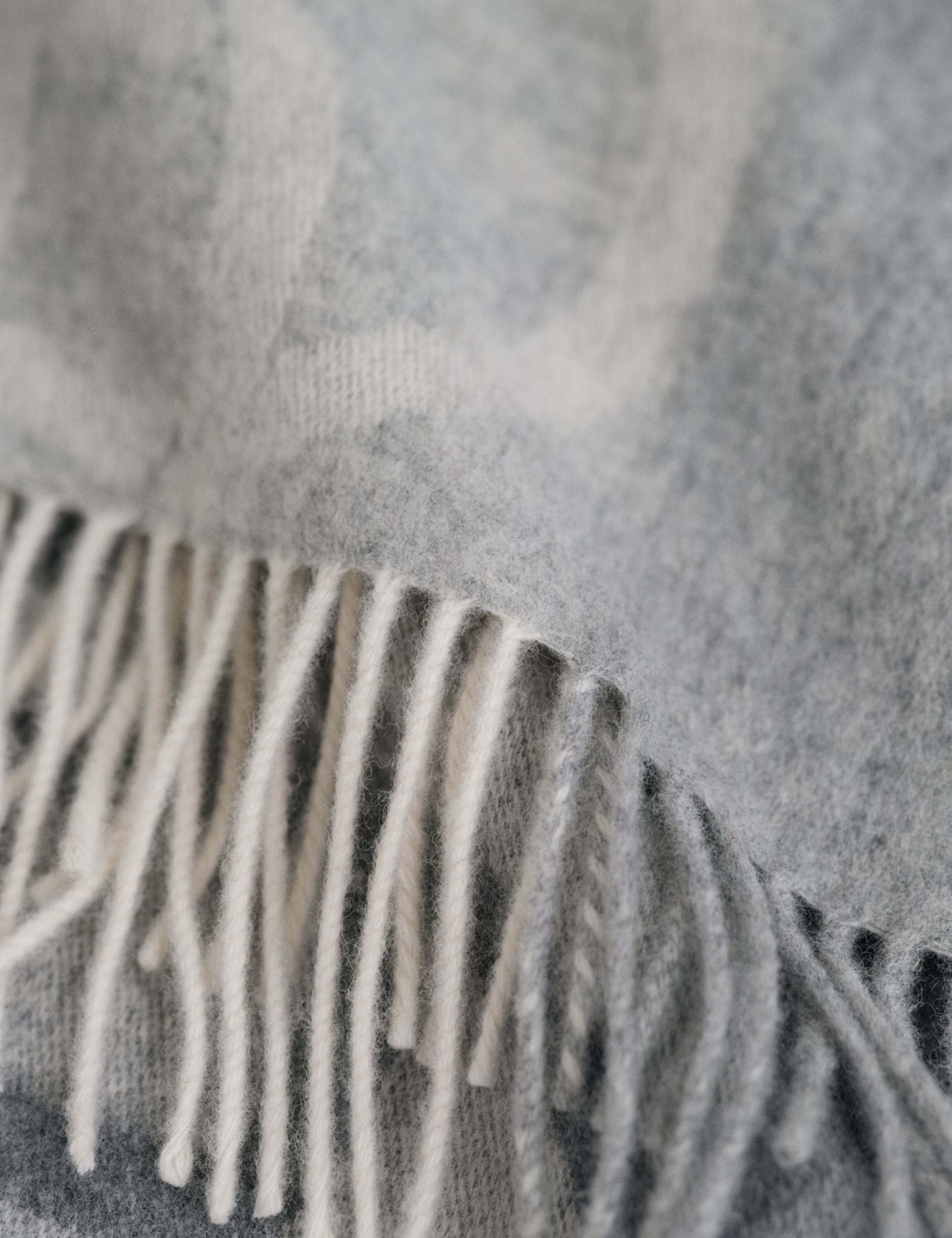 Pure Wool Monogram Fringed Scarf 3 of 3