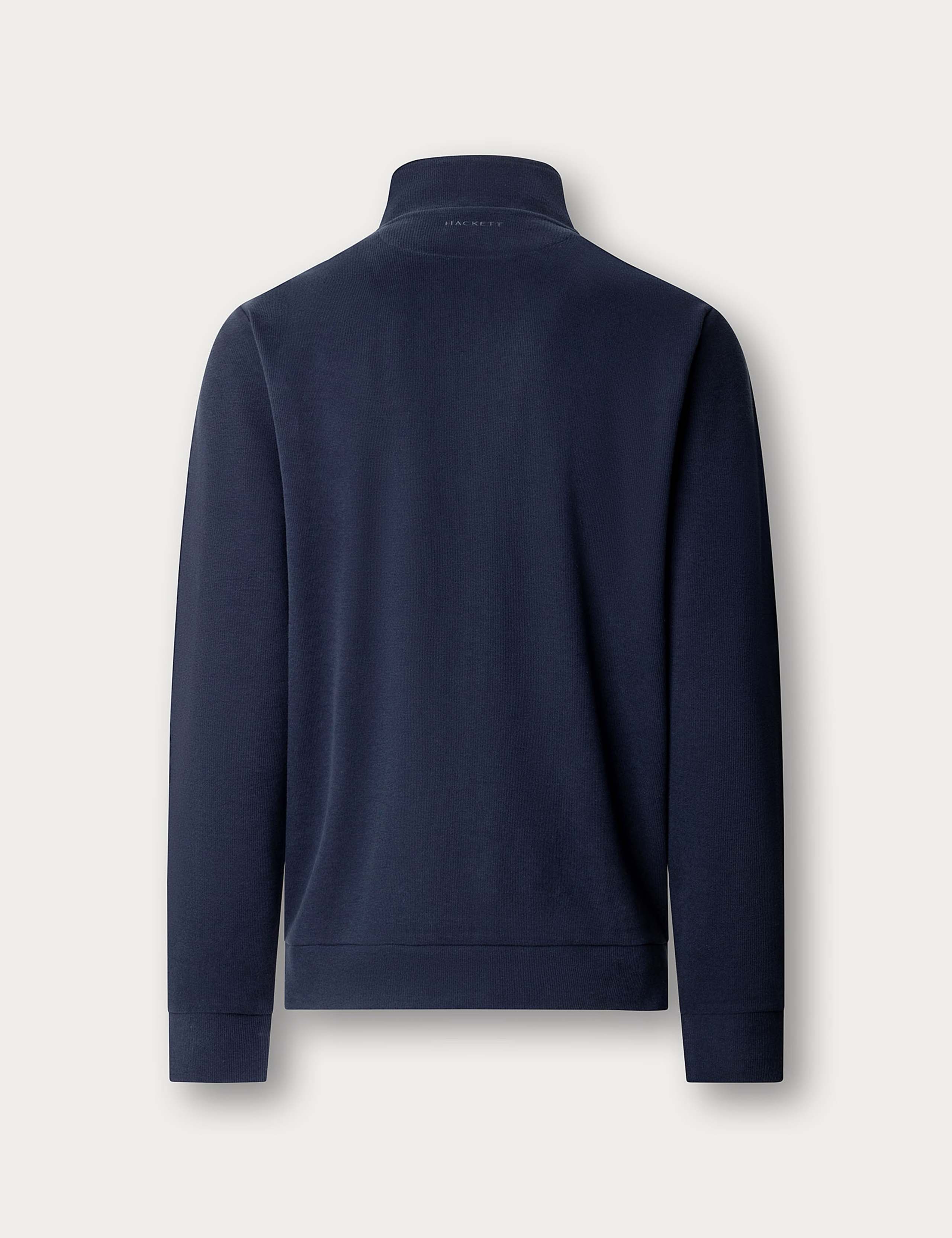 Pure Cotton Half Zip Funnel Neck Sweatshirt 3 of 3