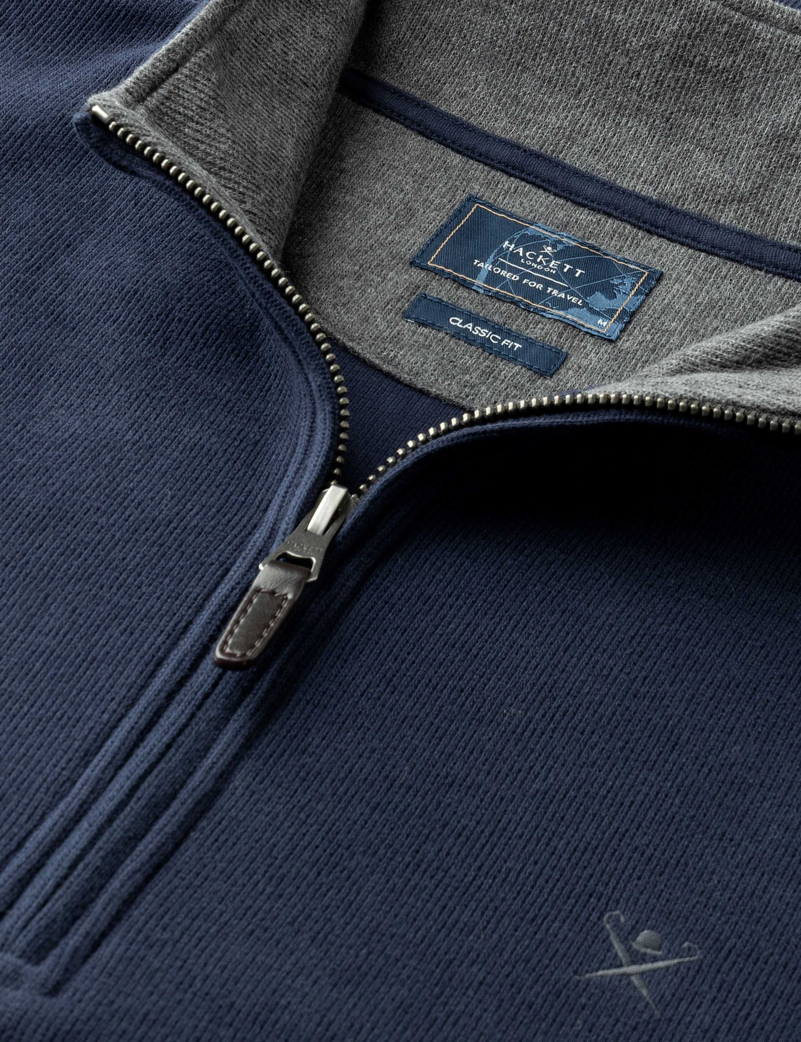 Pure Cotton Half Zip Funnel Neck Sweatshirt 2 of 3