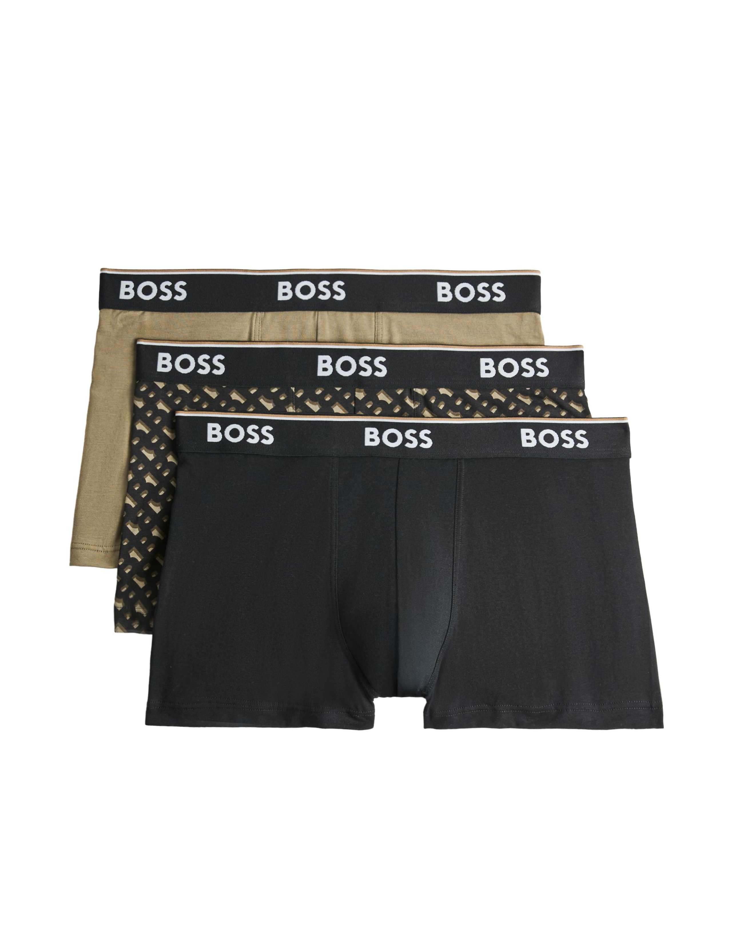 3 Pack Cotton Rich Stretch Trunks 1 of 2