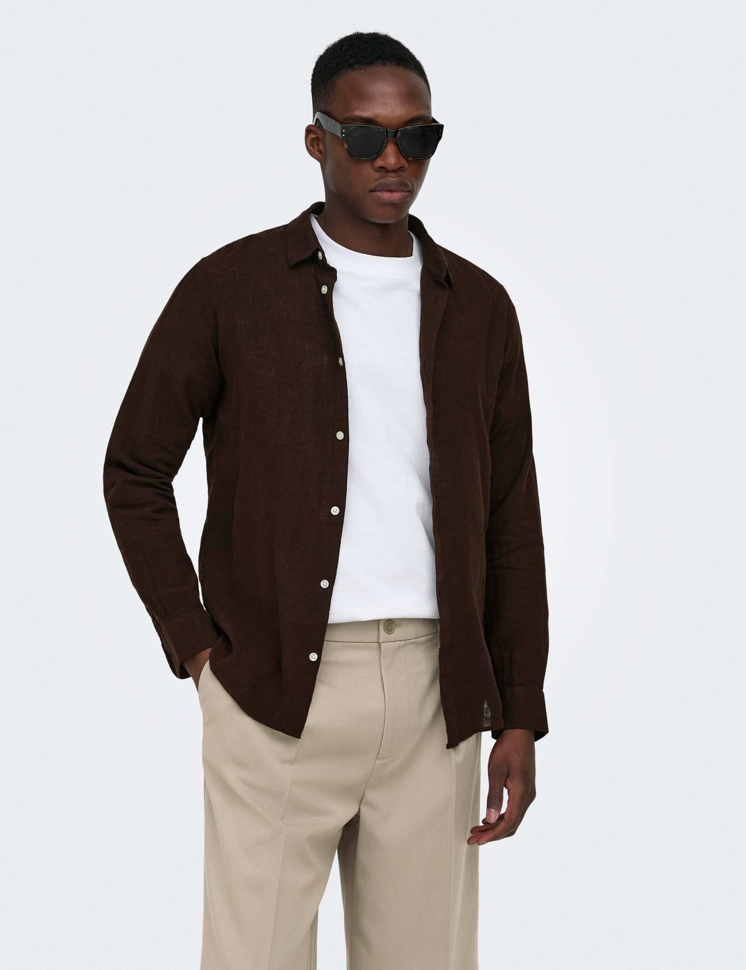 Slim Fit Cotton Linen Blend Shirt 1 of 5