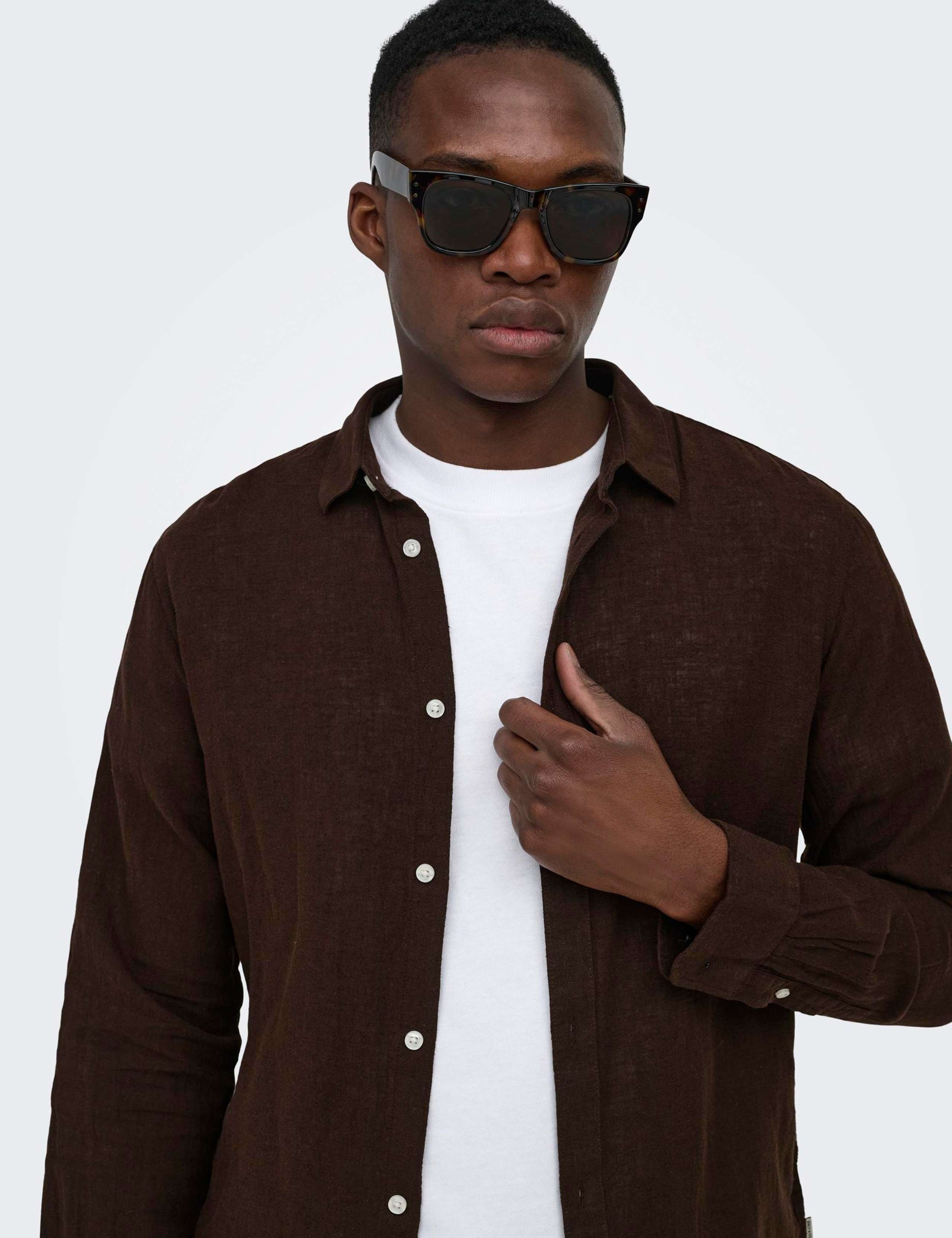 Slim Fit Cotton Linen Blend Shirt 4 of 5