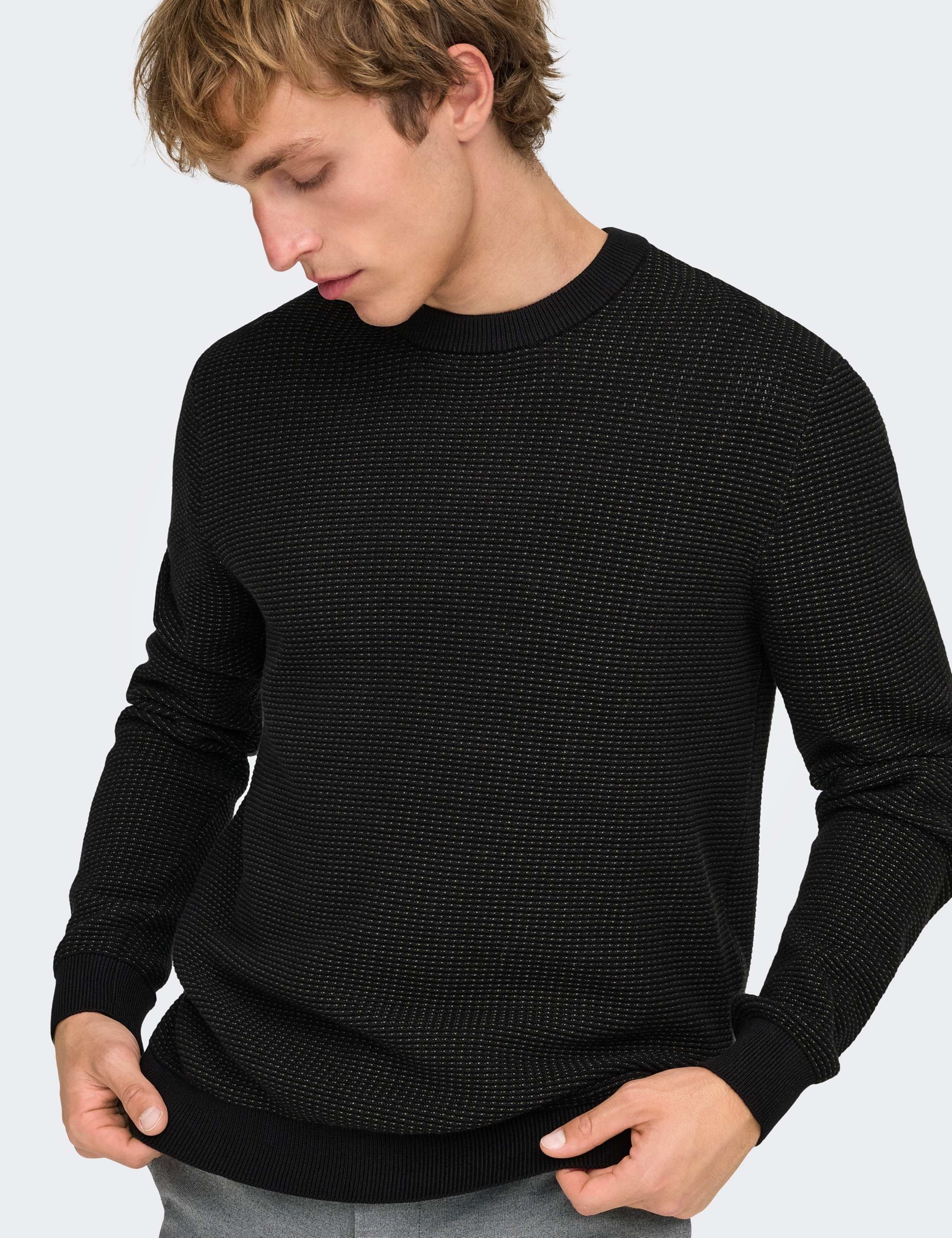Pure Cotton Textured Crew Neck Jumper 3 of 7