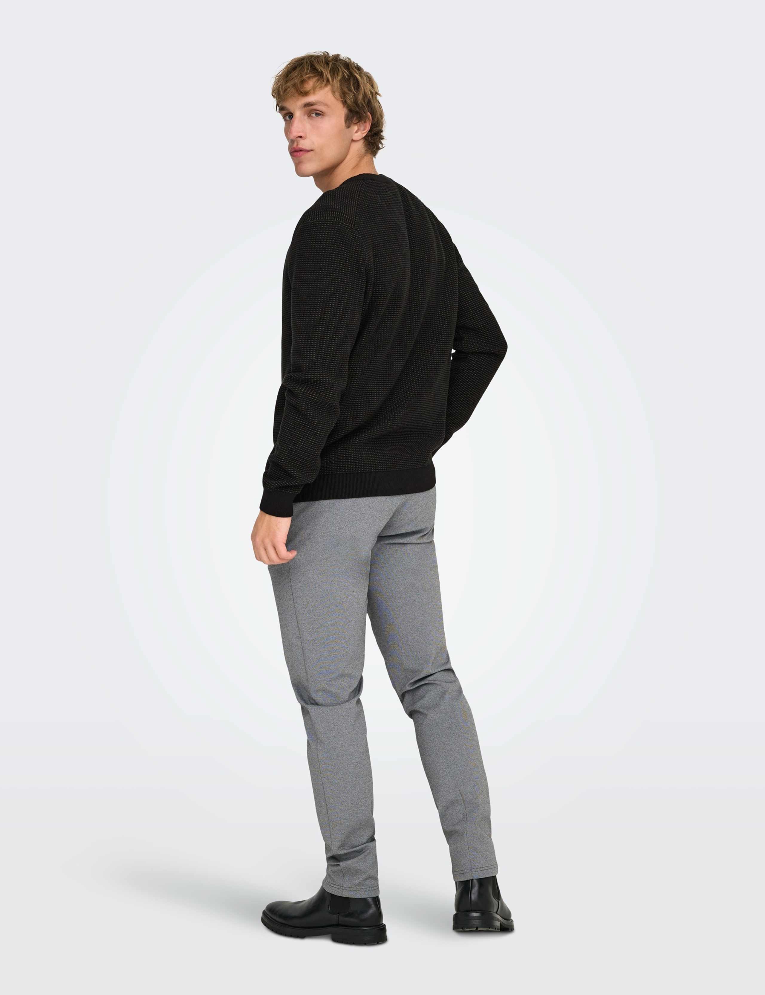 Pure Cotton Textured Crew Neck Jumper 4 of 7