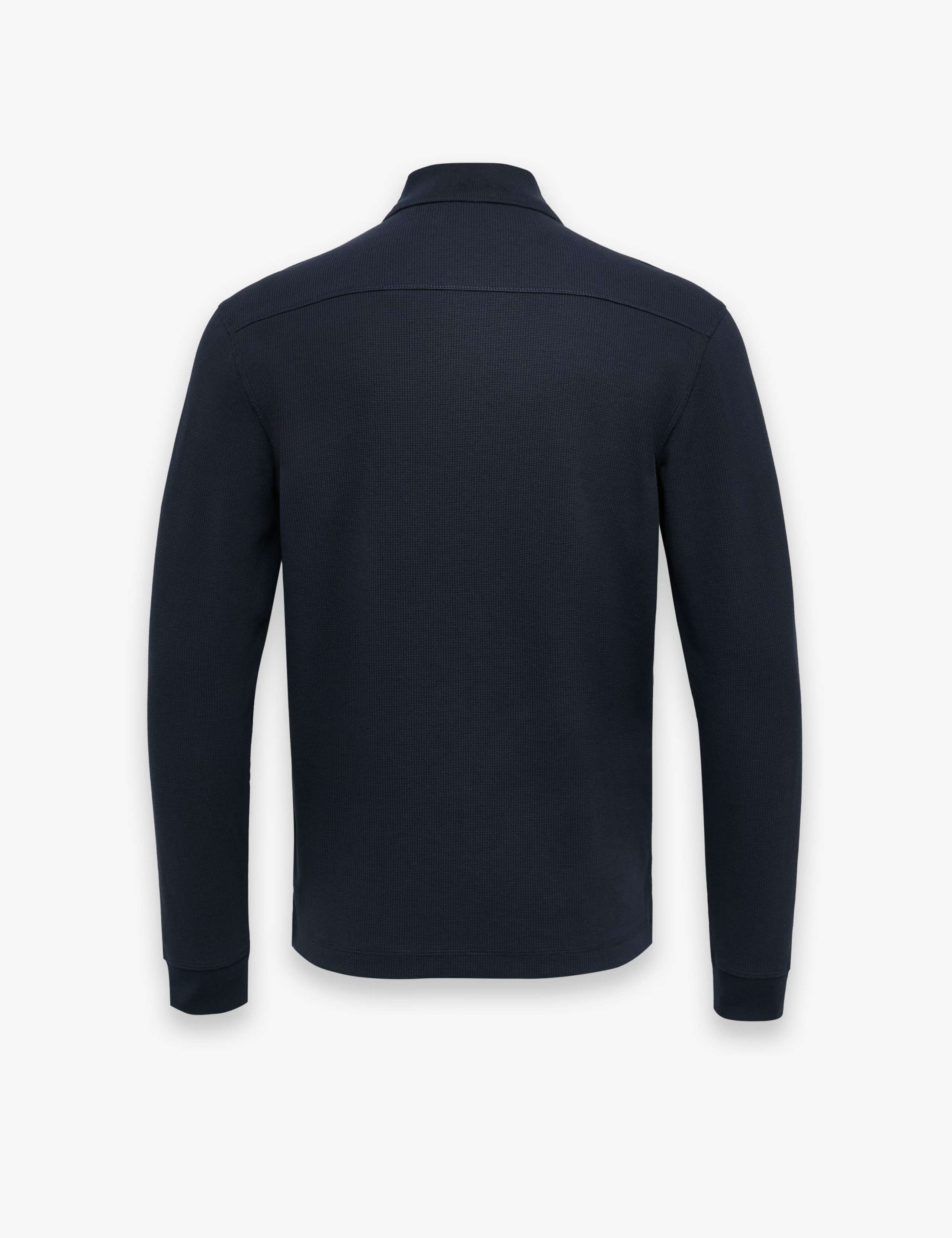 Cotton Rich Waffle Long Sleeve Polo Shirt 6 of 7