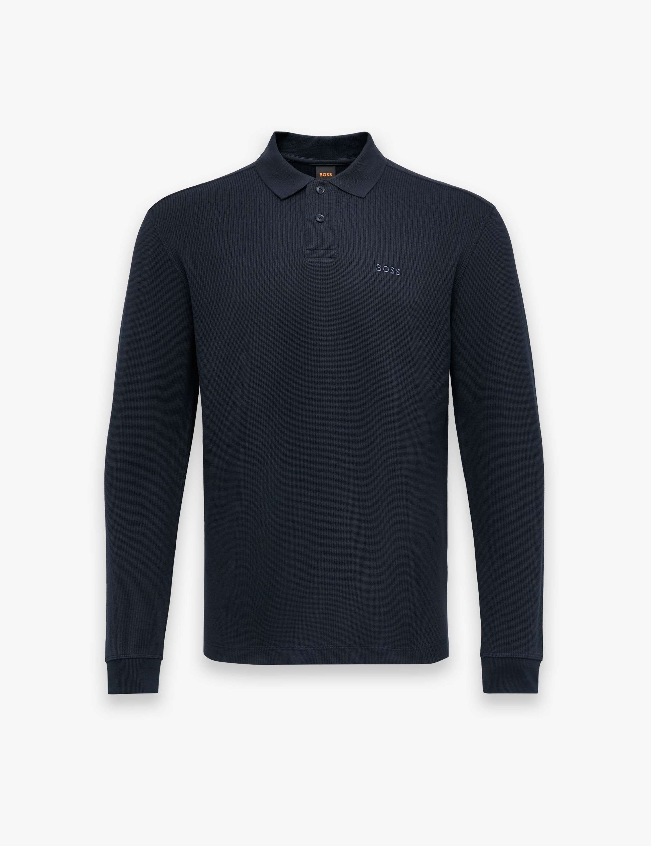 Petempestolong Cotton Rich Waffle Long Sleeve Polo Shirt 2 of 7