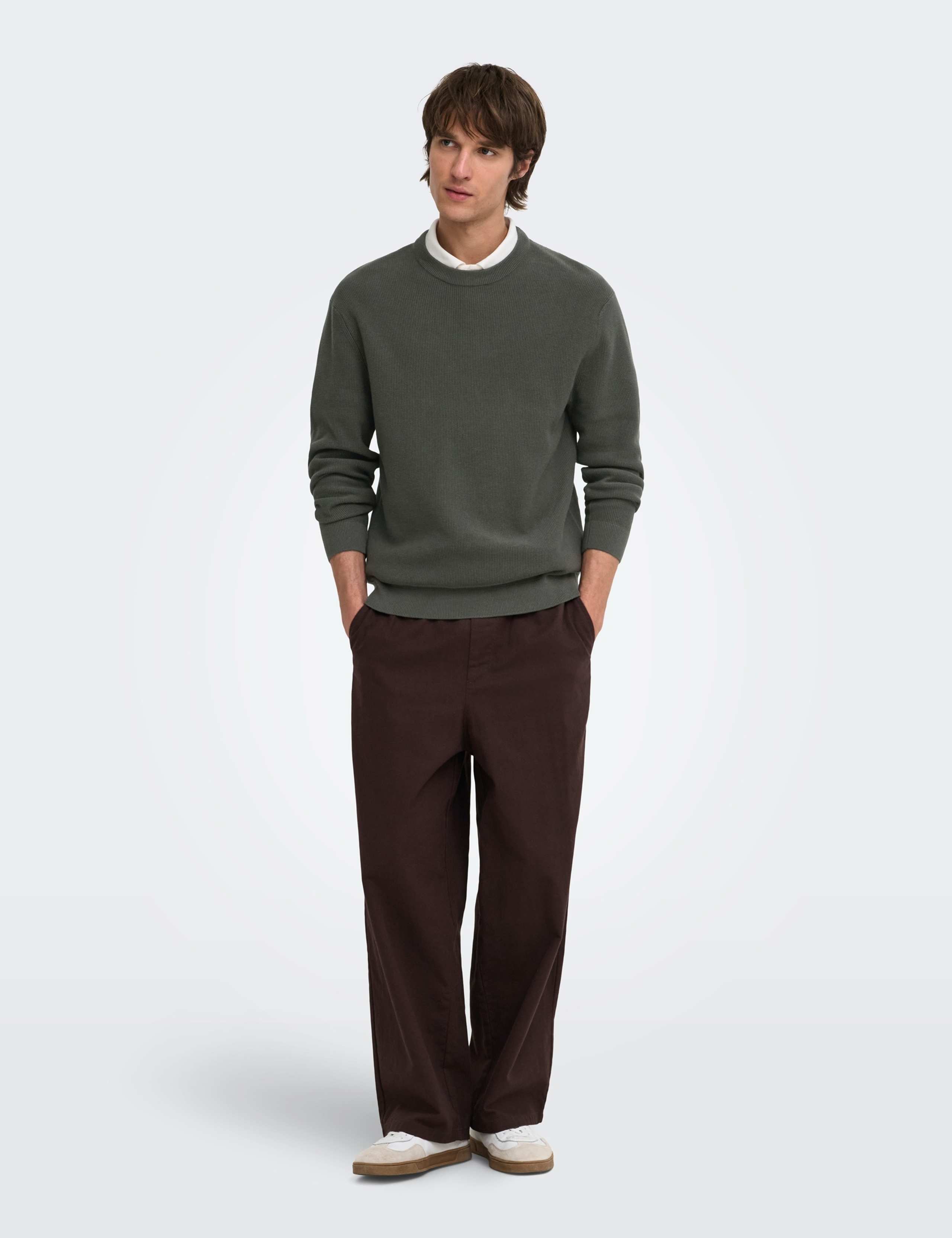 Textured Waffle Knit Crew Neck Jumper 2 of 6