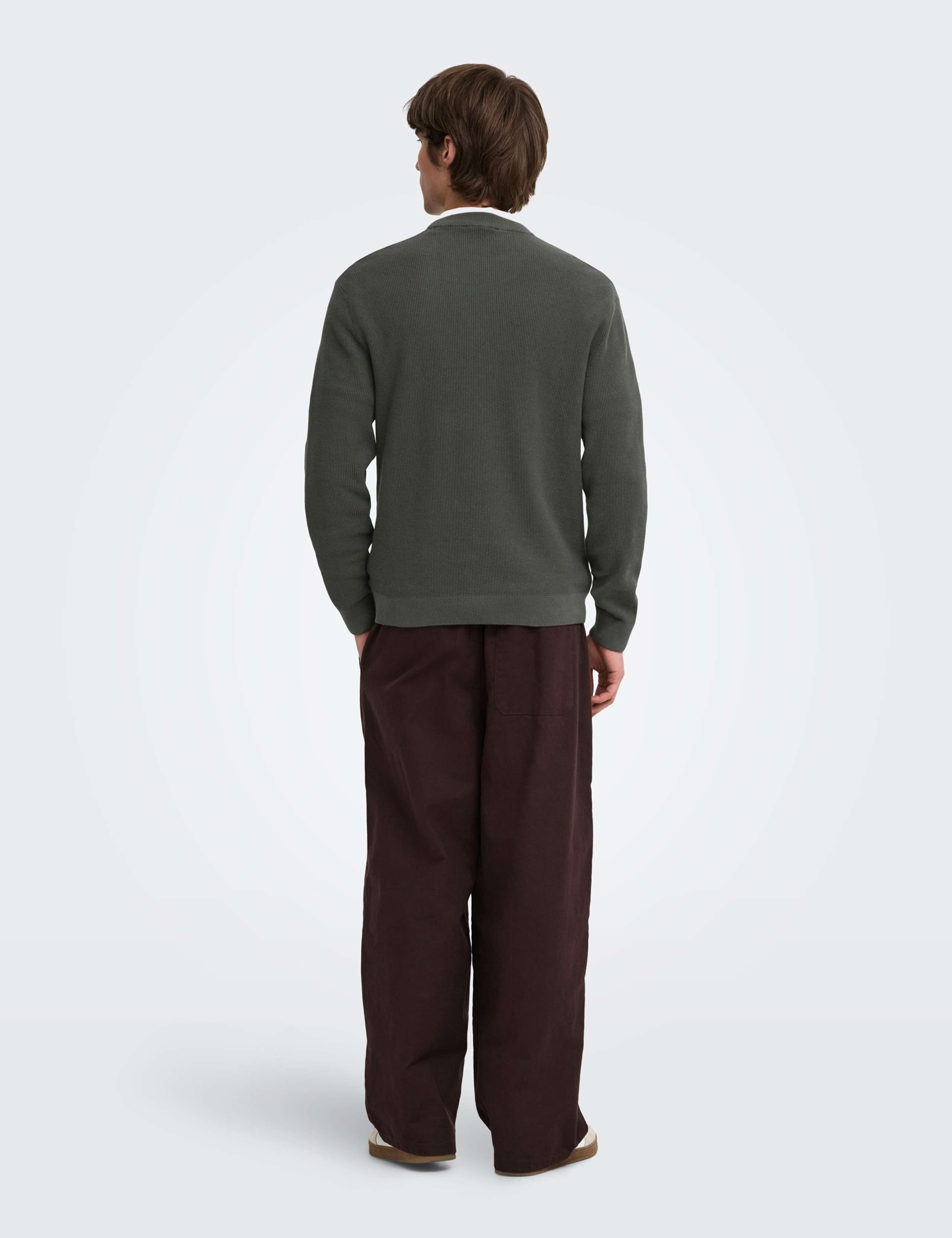 Textured Waffle Knit Crew Neck Jumper 4 of 6