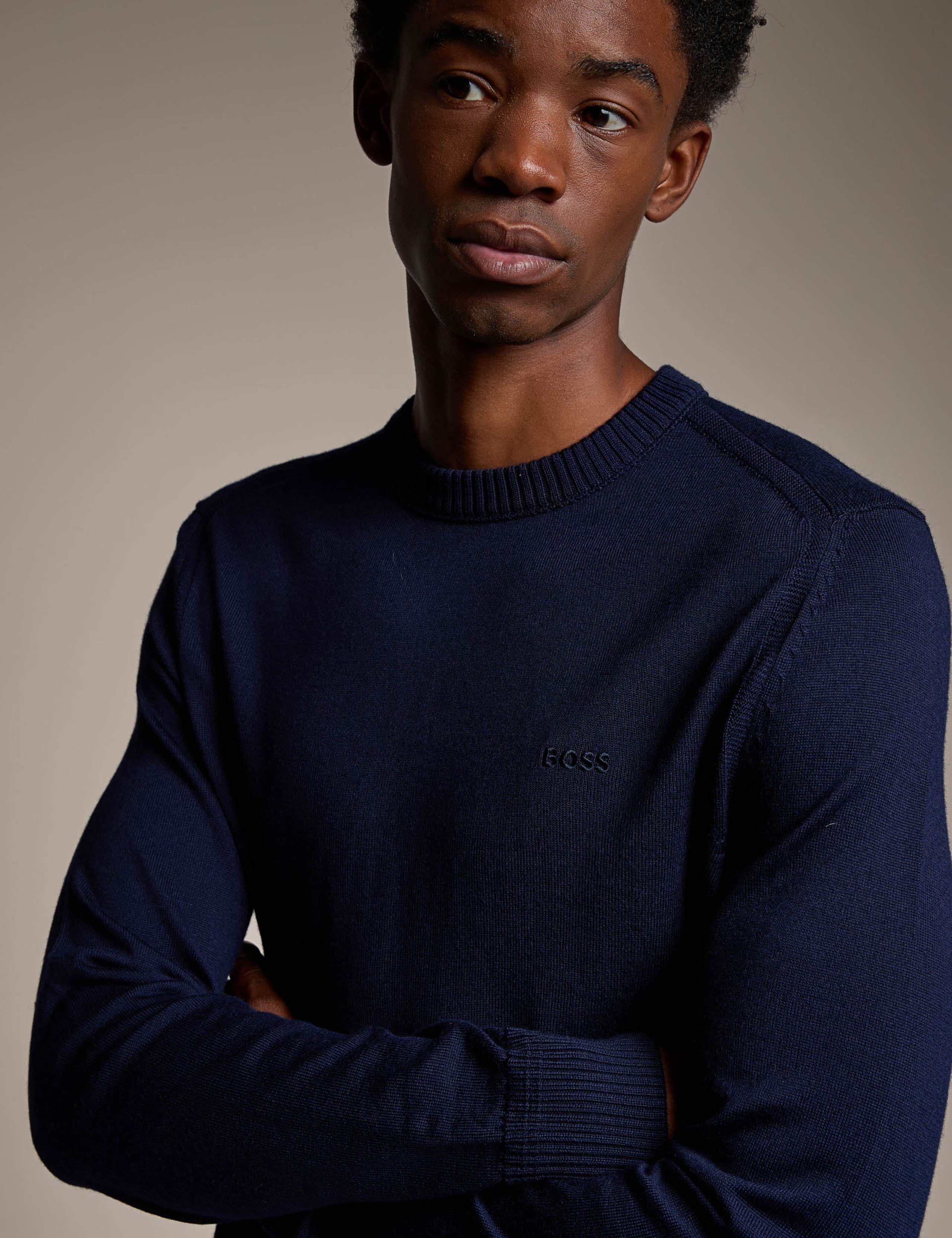 Wool Blend Textured Crew Neck Jumper 3 of 4
