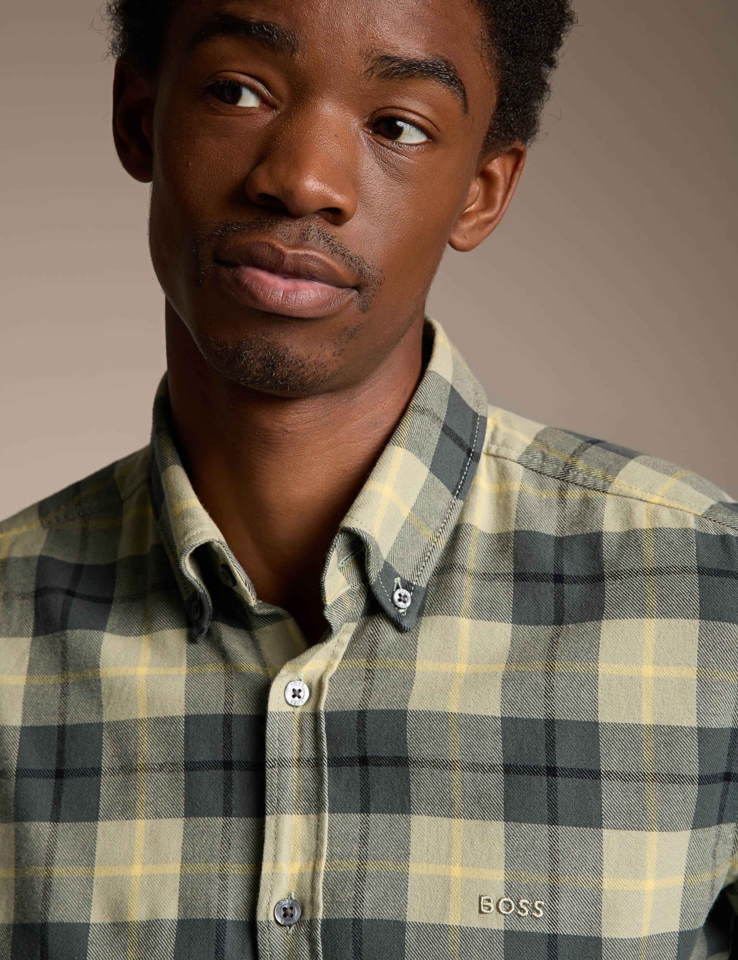 Regular Fit Easy Iron Pure Cotton Checked Shirt 4 of 4